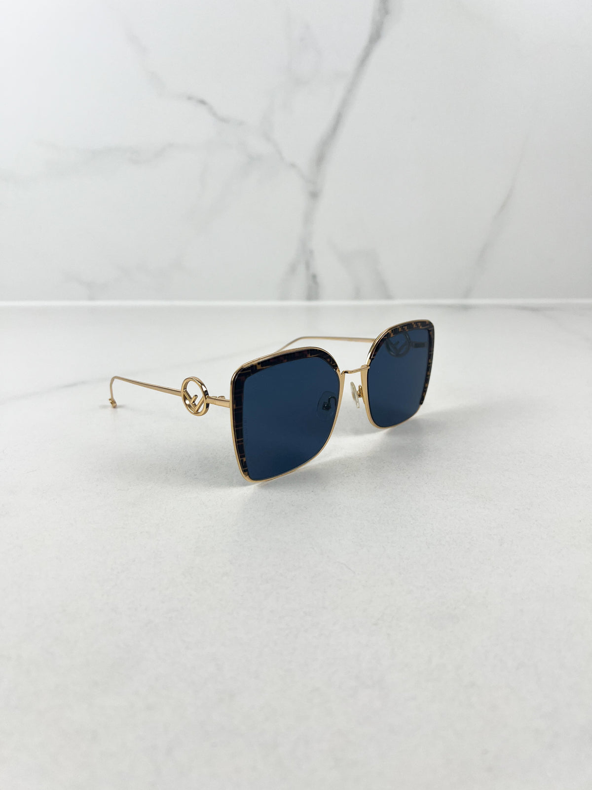 Fendi F Logo Sunglasses with Tortoise Frame