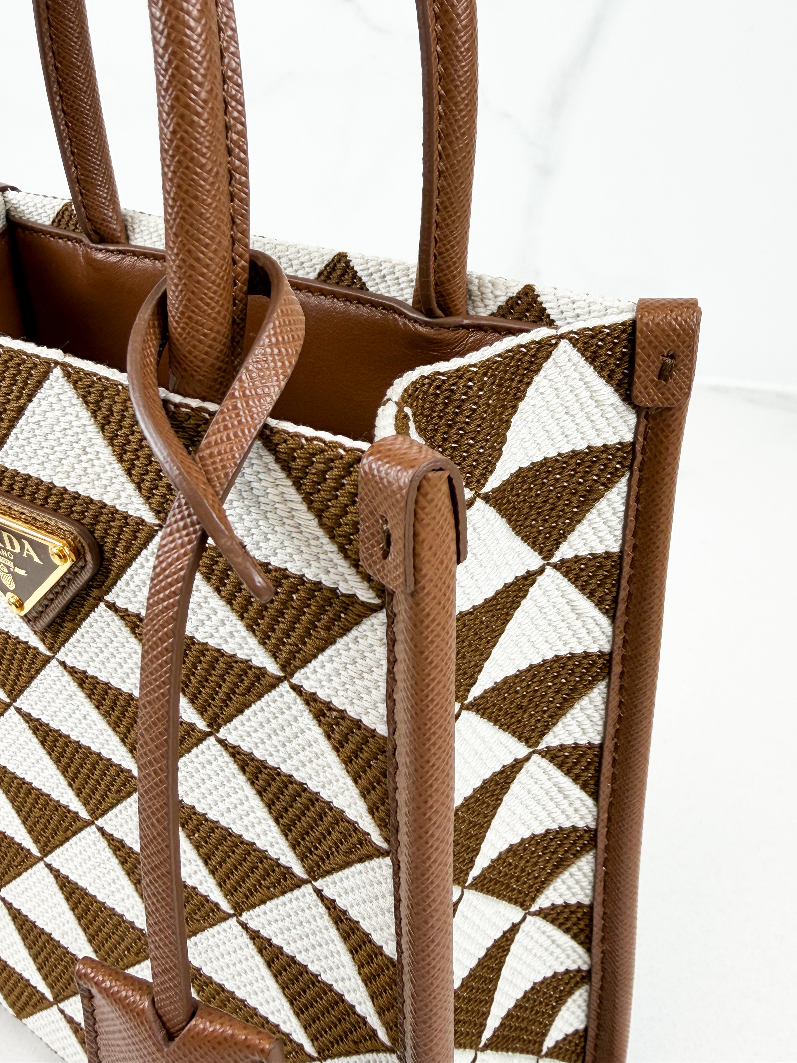 Prada Symbole Jacquard Fabric Mini Tote Bag
