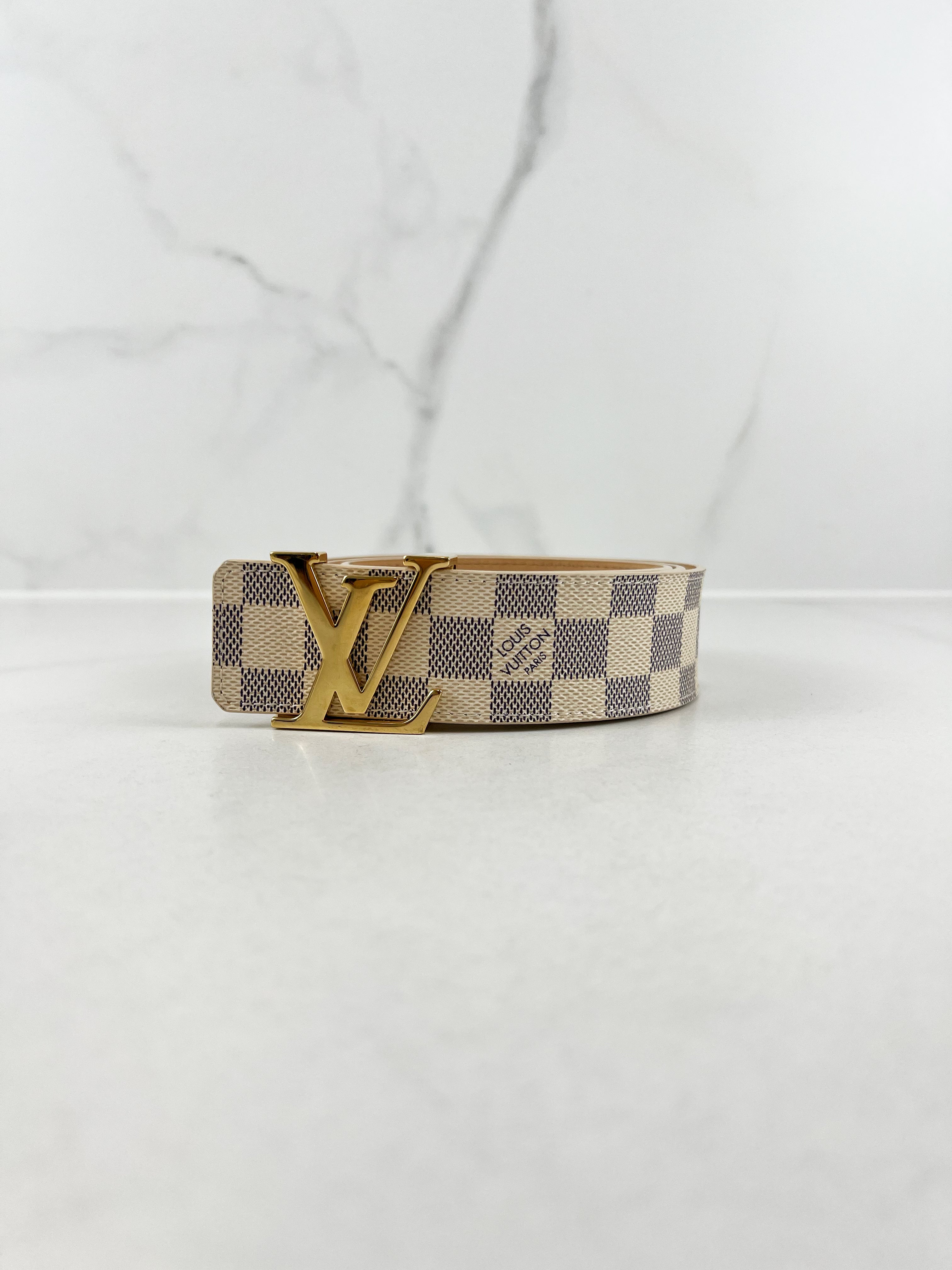 Louis Vuitton Damier Azur Initials 40mm Belt with GHW