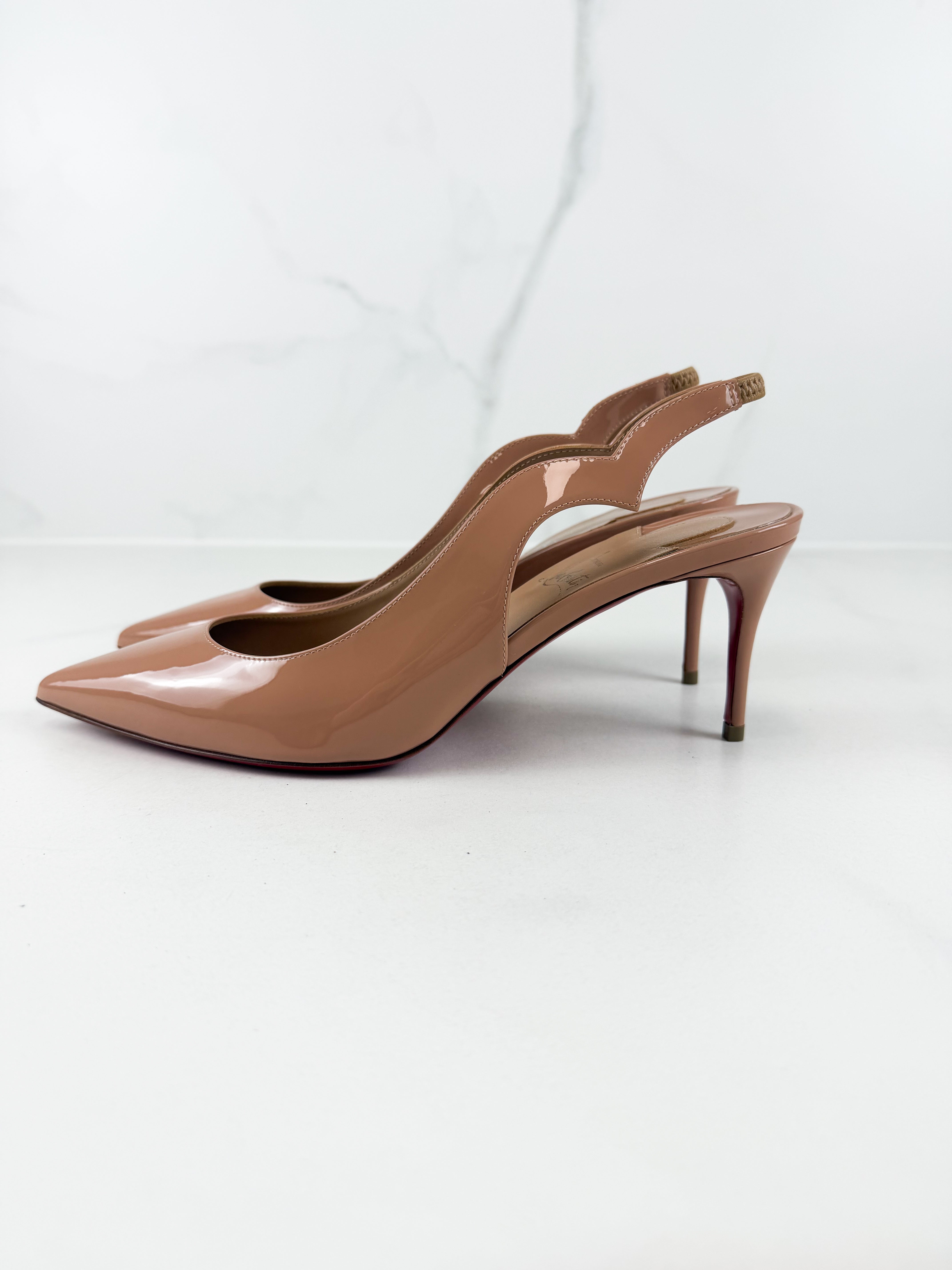 Christian Louboutin Beige Hot Chick Sling Back 70mm Size 40