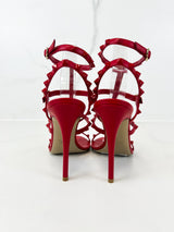 Valentino Red Rockstud Leather Sandals Size 39