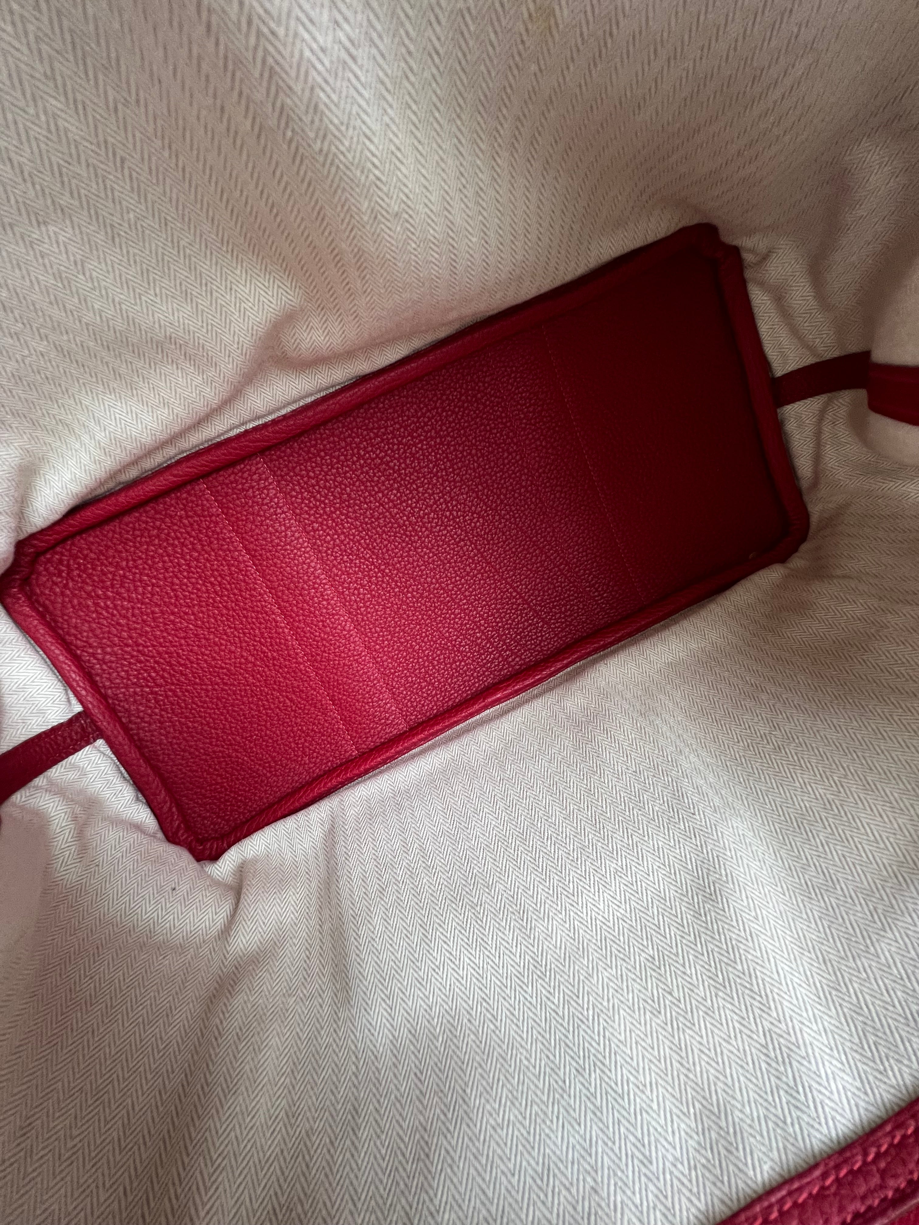 Hermes Garden Party 30 in Red Negonda Leather