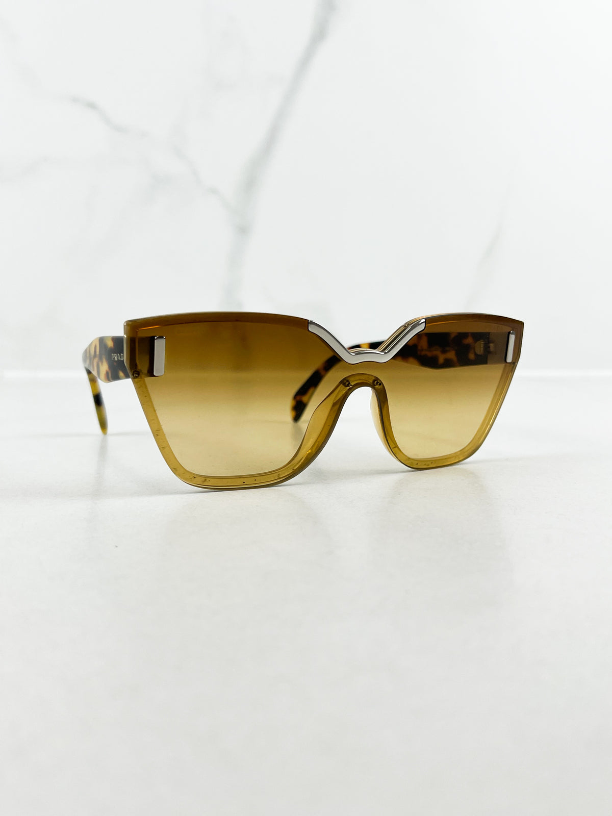 Prada Cat-Eye Beige Havana Sunglasses SPR 16T