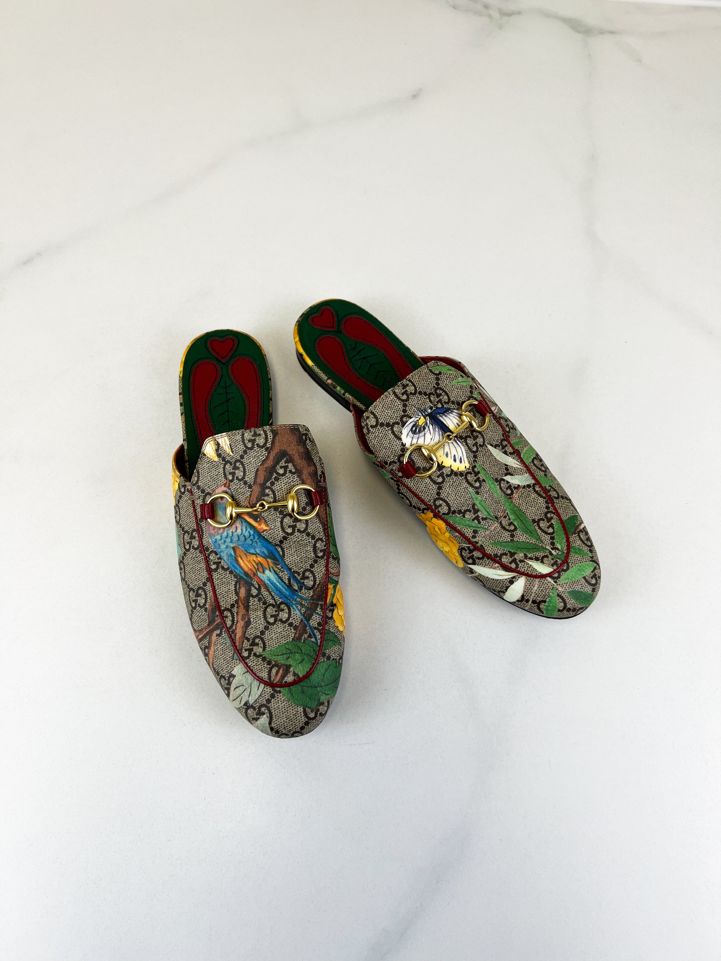 Gucci Canvas Princetown Slipper Size 37.5