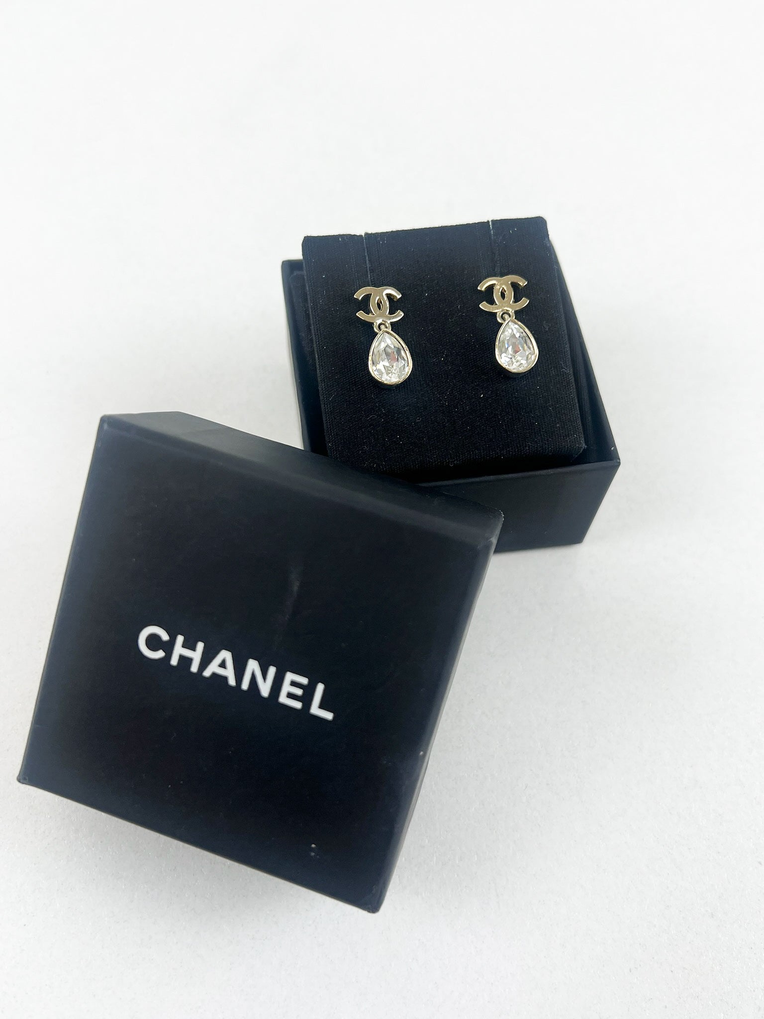 Chanel CC Logo Drop Earrings