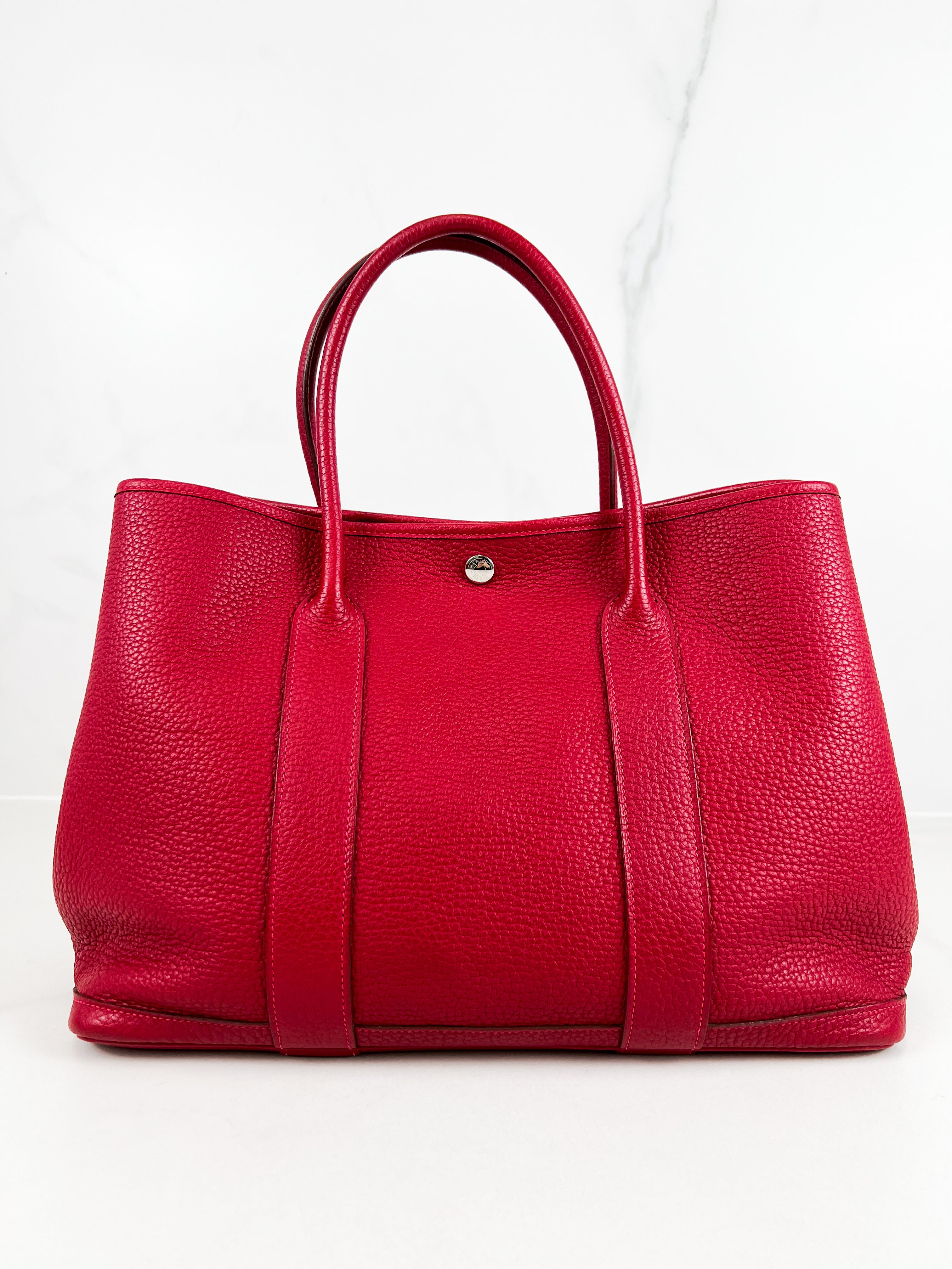 Hermes Garden Party 30 in Red Negonda Leather