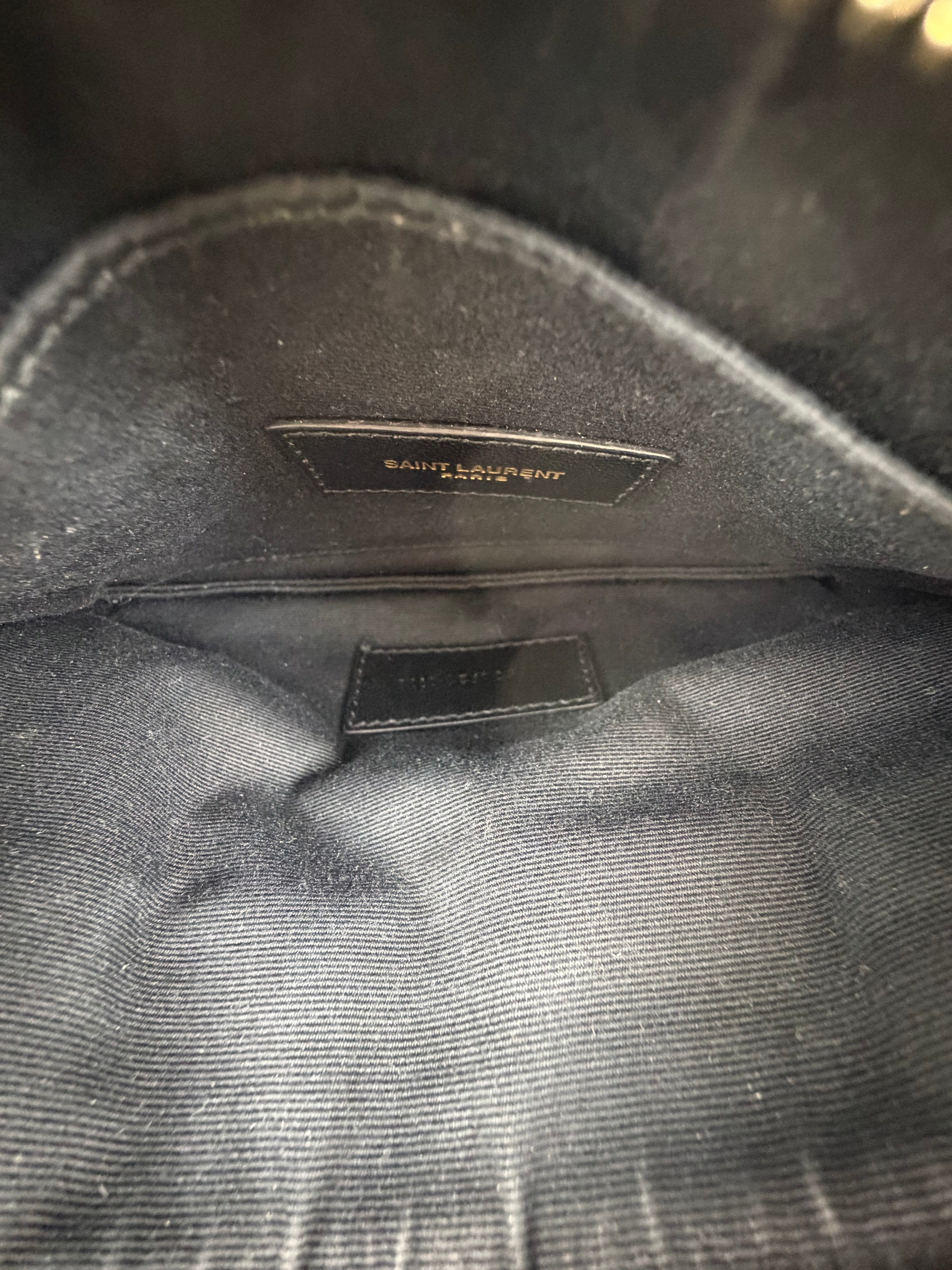 Saint Laurent Cassandre Metelasse Pouch in Grain De Poudre Leather with GHW