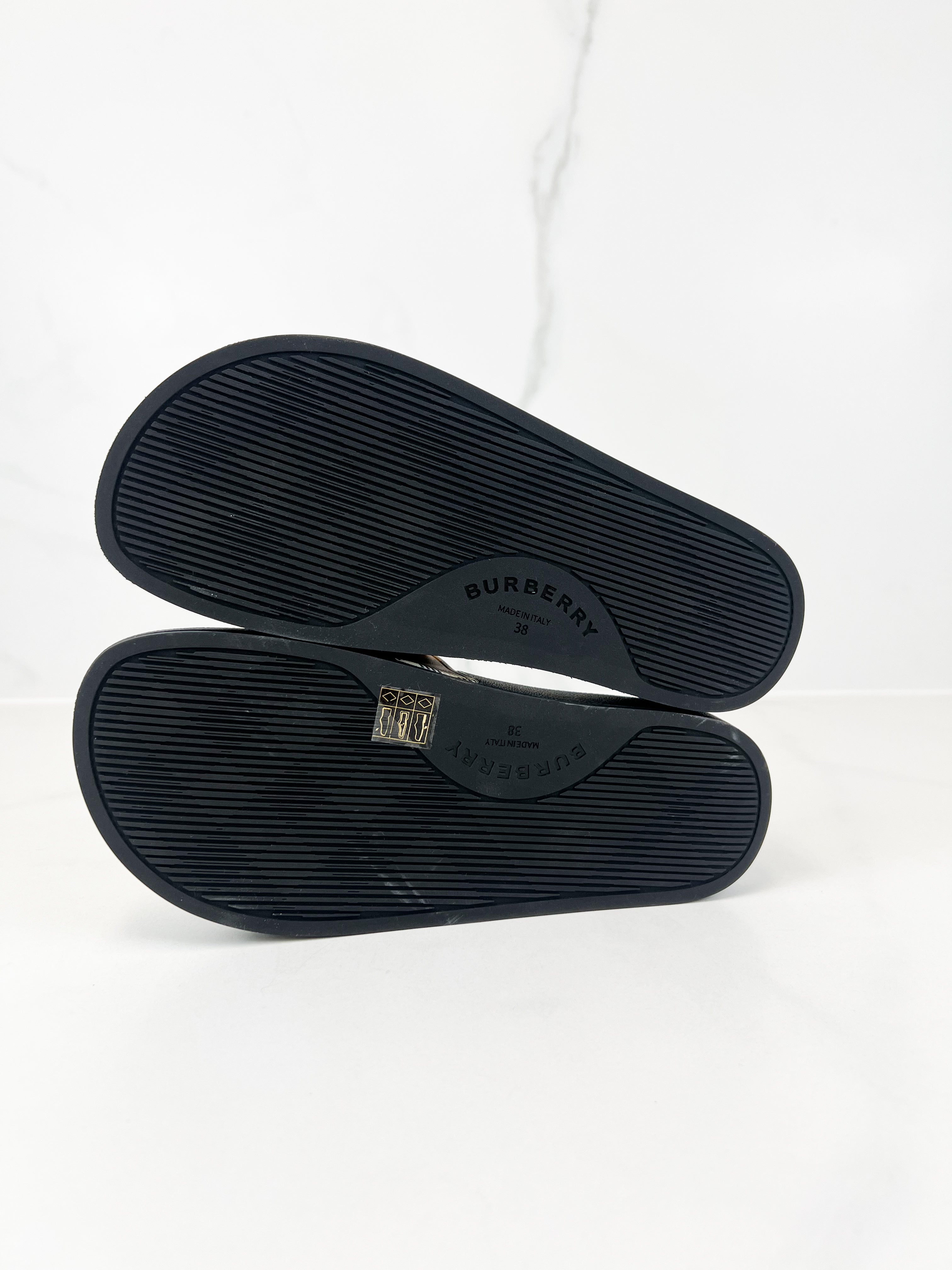 Burberry Check Slides Size 38