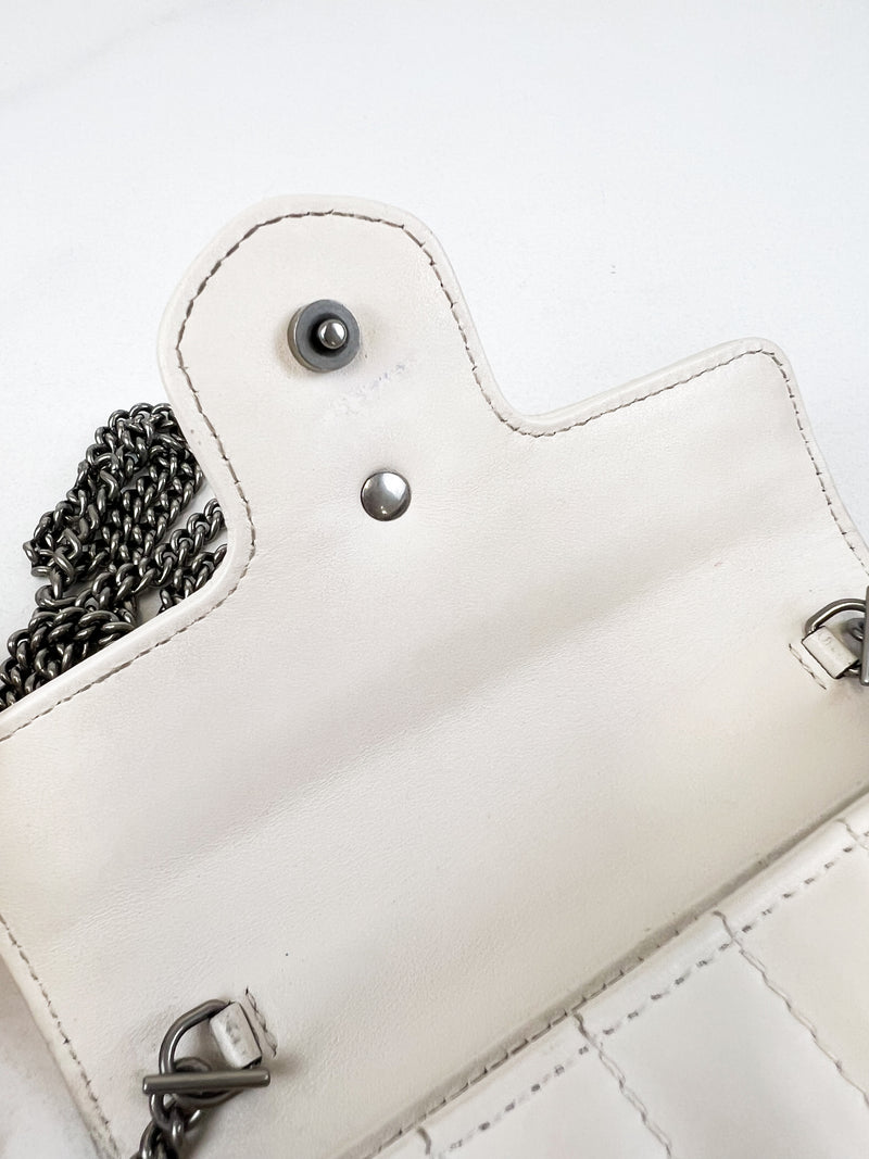 Gucci White GG Marmont Matelasse Super Mini Bag