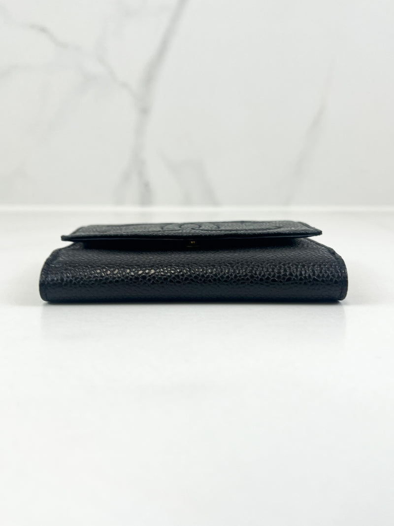 Chanel Black Decacoco Double Hook Bifold Wallet