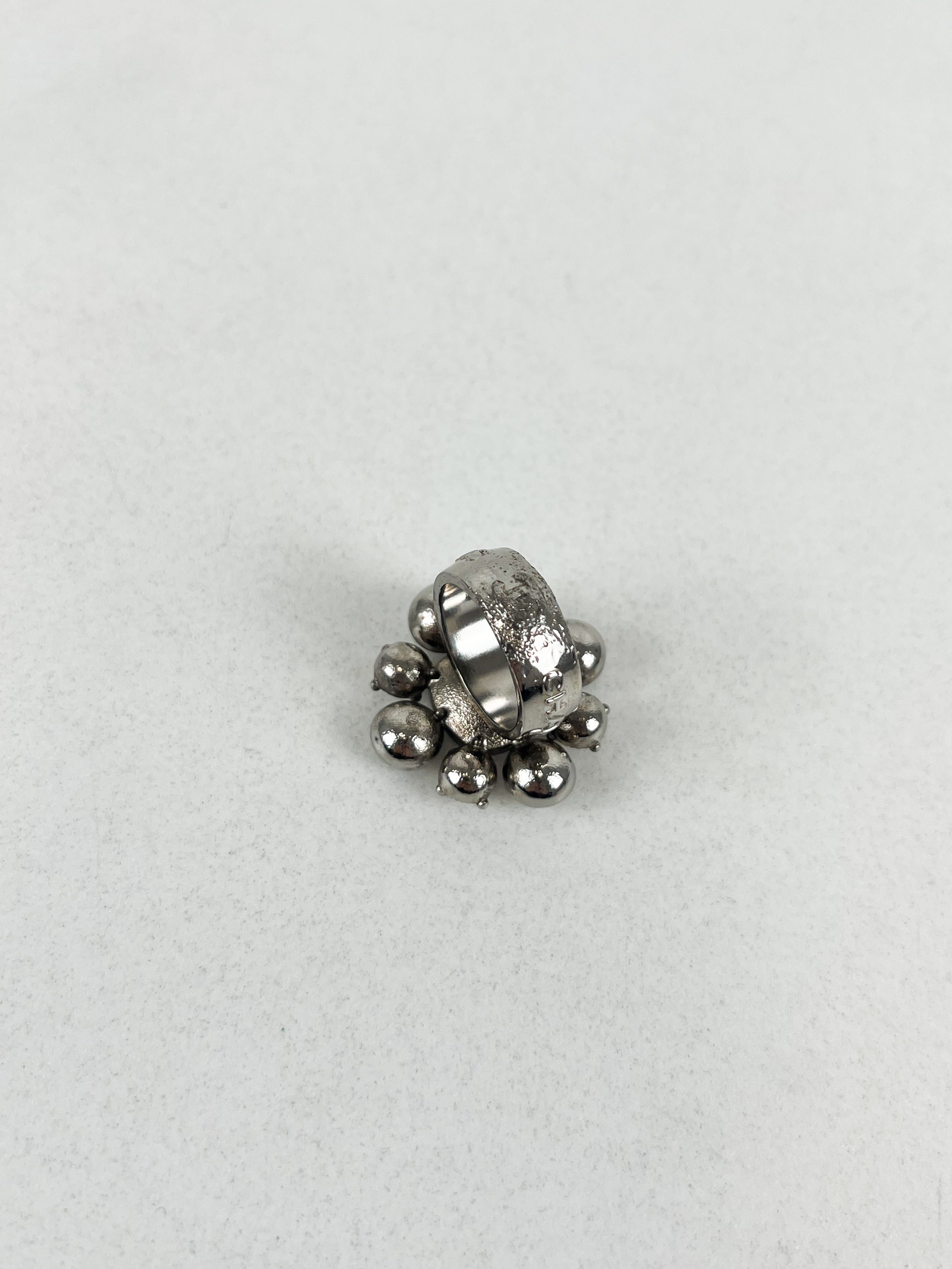 Chanel Silver-Tone Crystal Ring