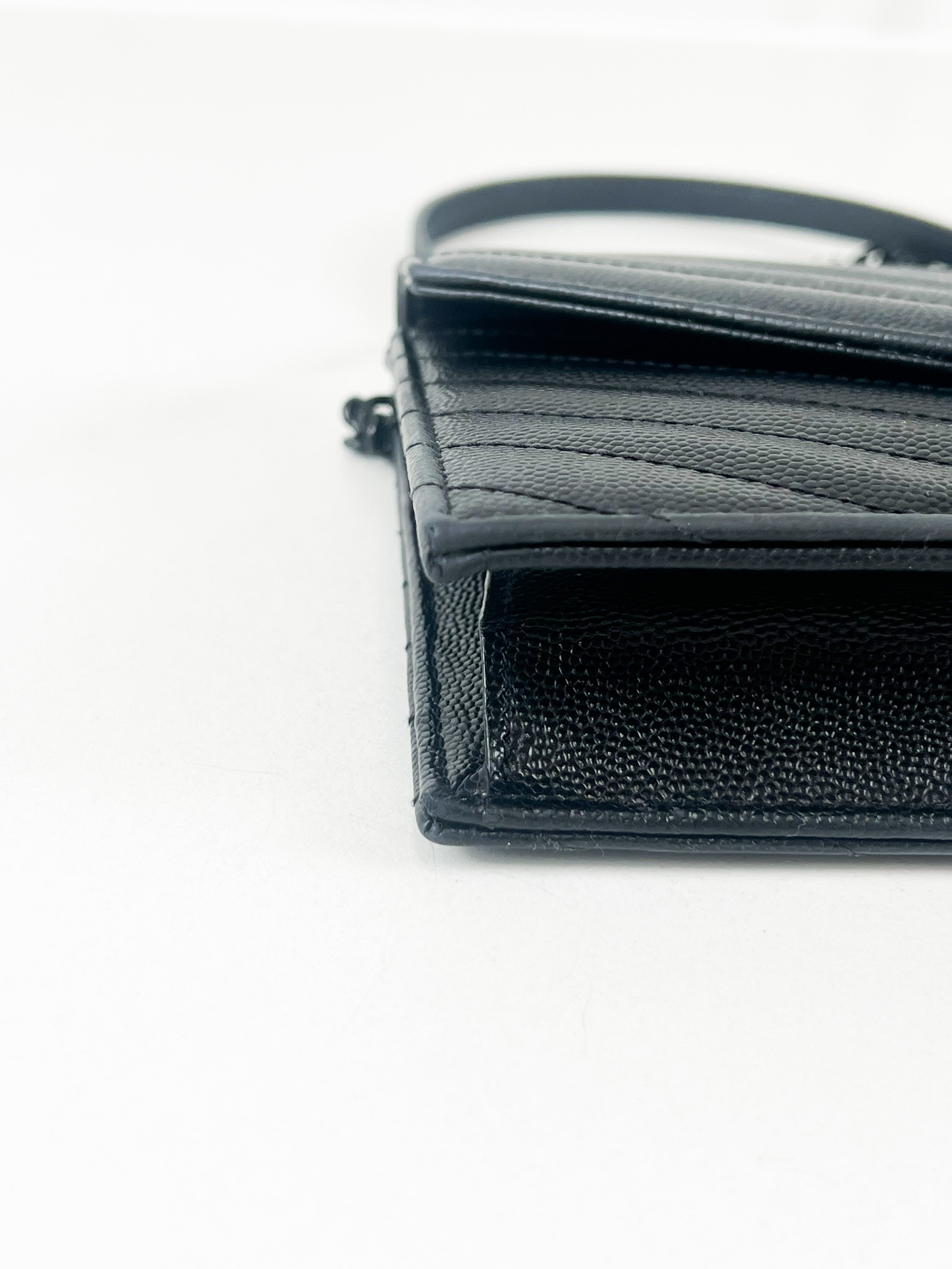 Saint Laurent Black Cassandre Envelope WOC