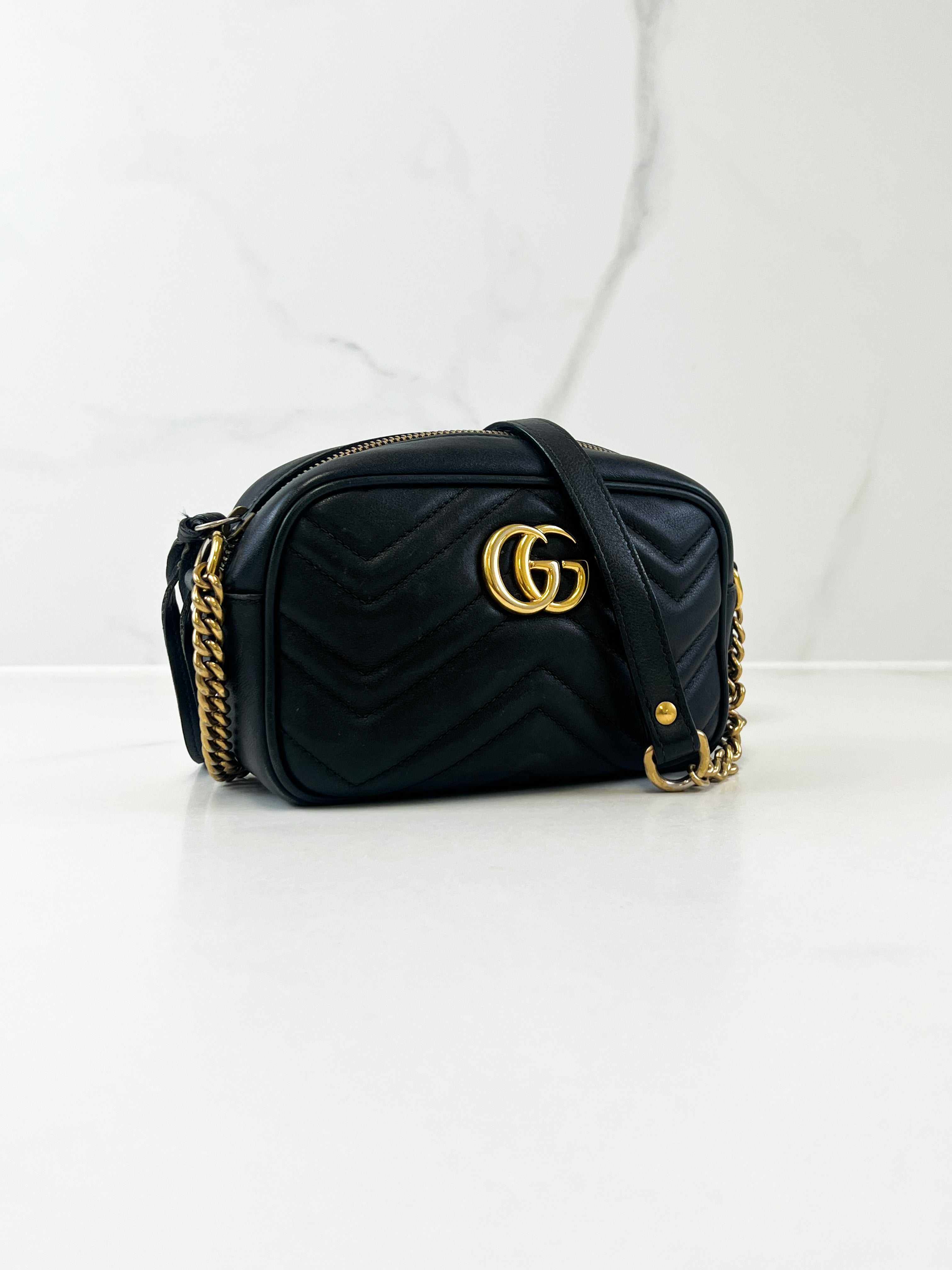 Gucci GG Marmont Matelasse Mini Black Bag