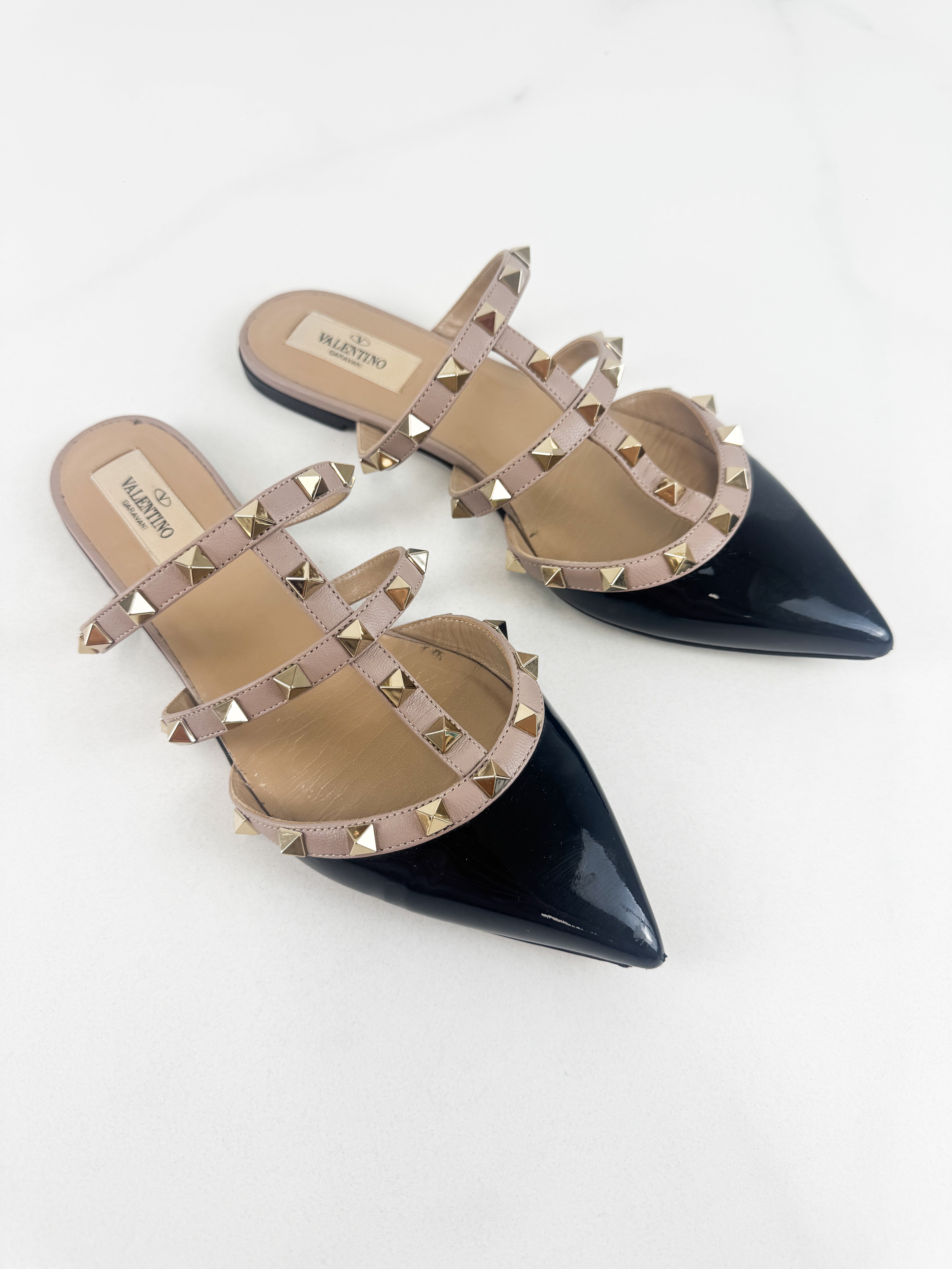 Valentino Garavani Rockstud Flat Mule Size 37