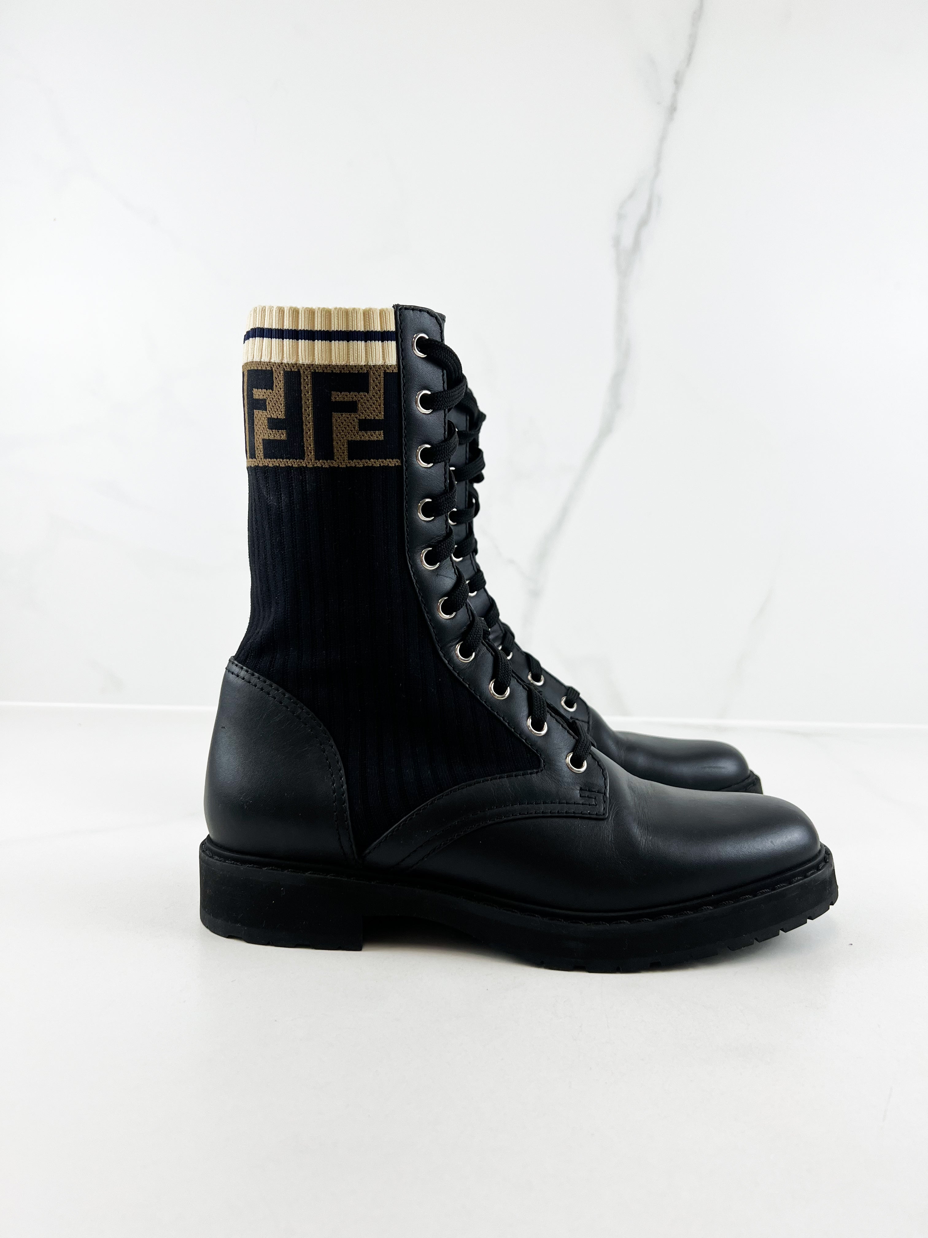 Fendi Rockoko Black Boots Size 39