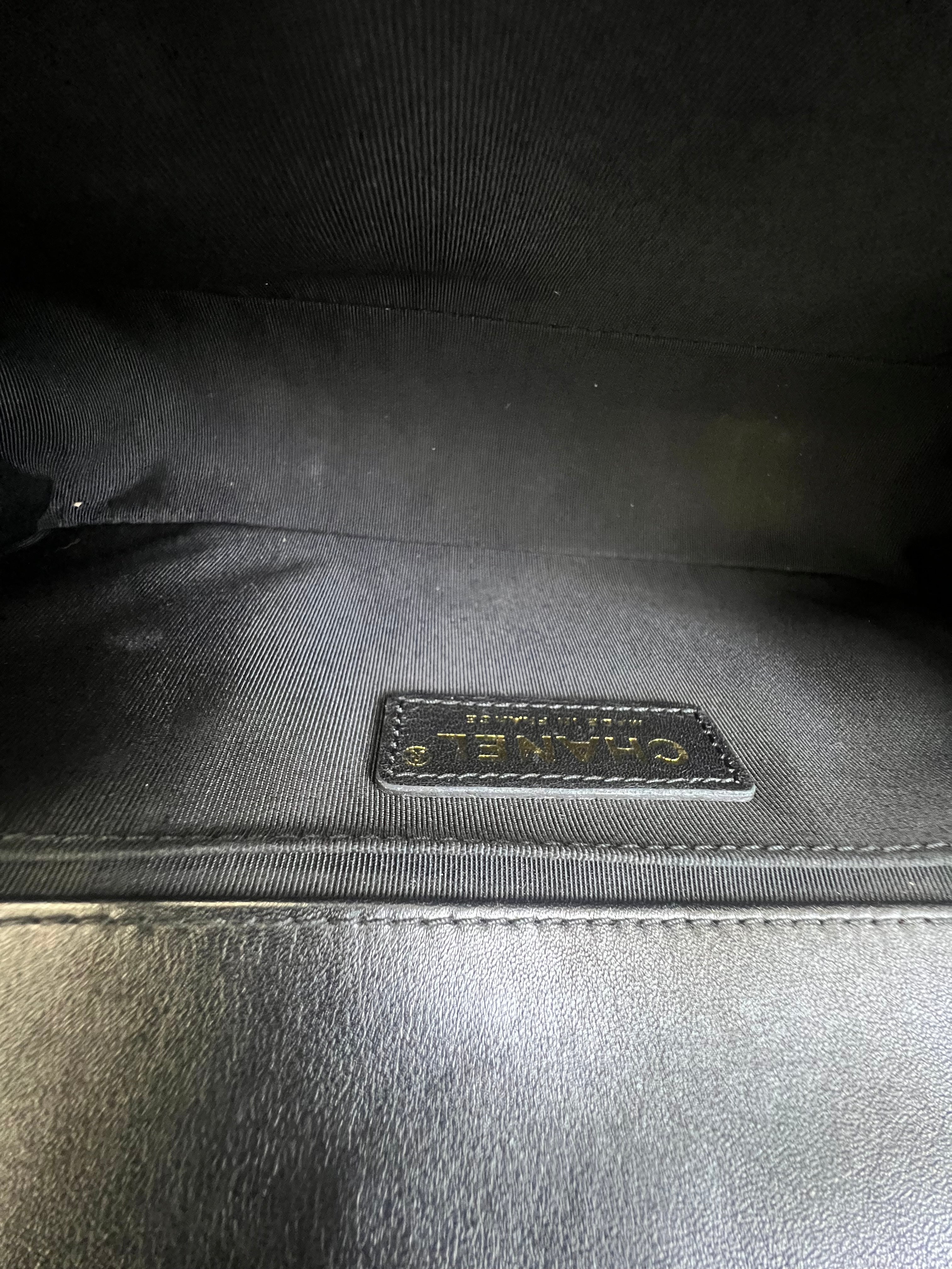 Chanel Black Old Medium Calfskin Boy Bag GHW