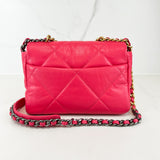 Chanel Pink Small Lambskin 19 with Gold & Silver Tone Hardware