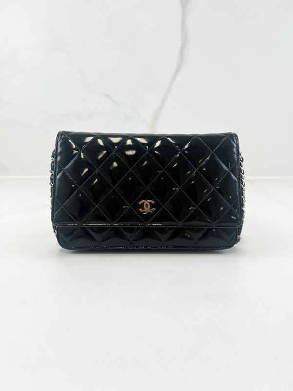 Chanel Patent Black CC WOC with SHW