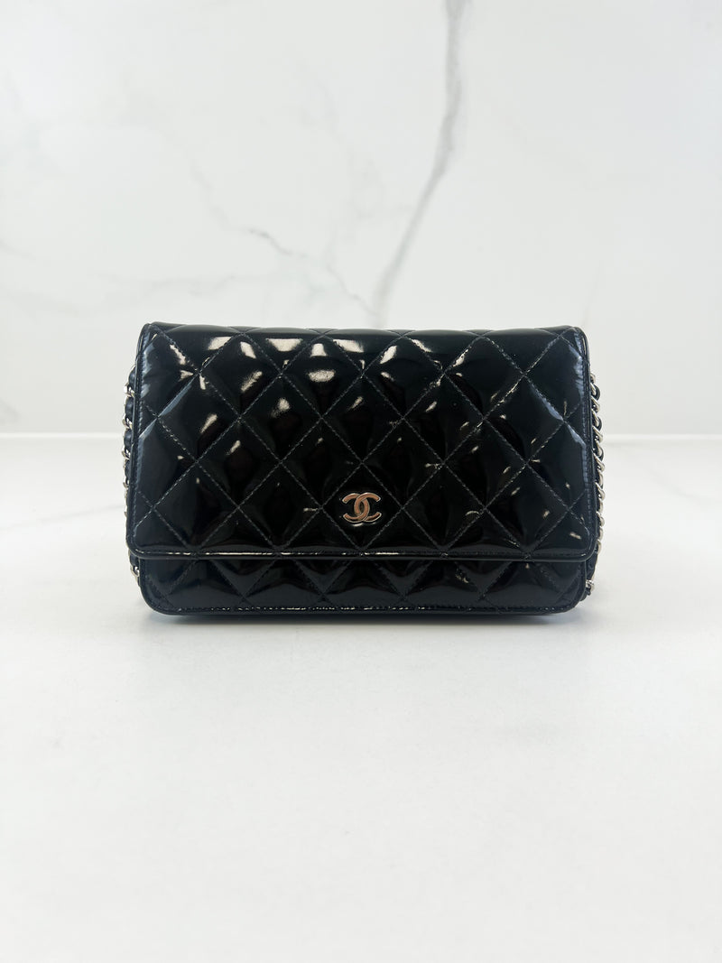 Chanel Patent Black CC WOC with SHW