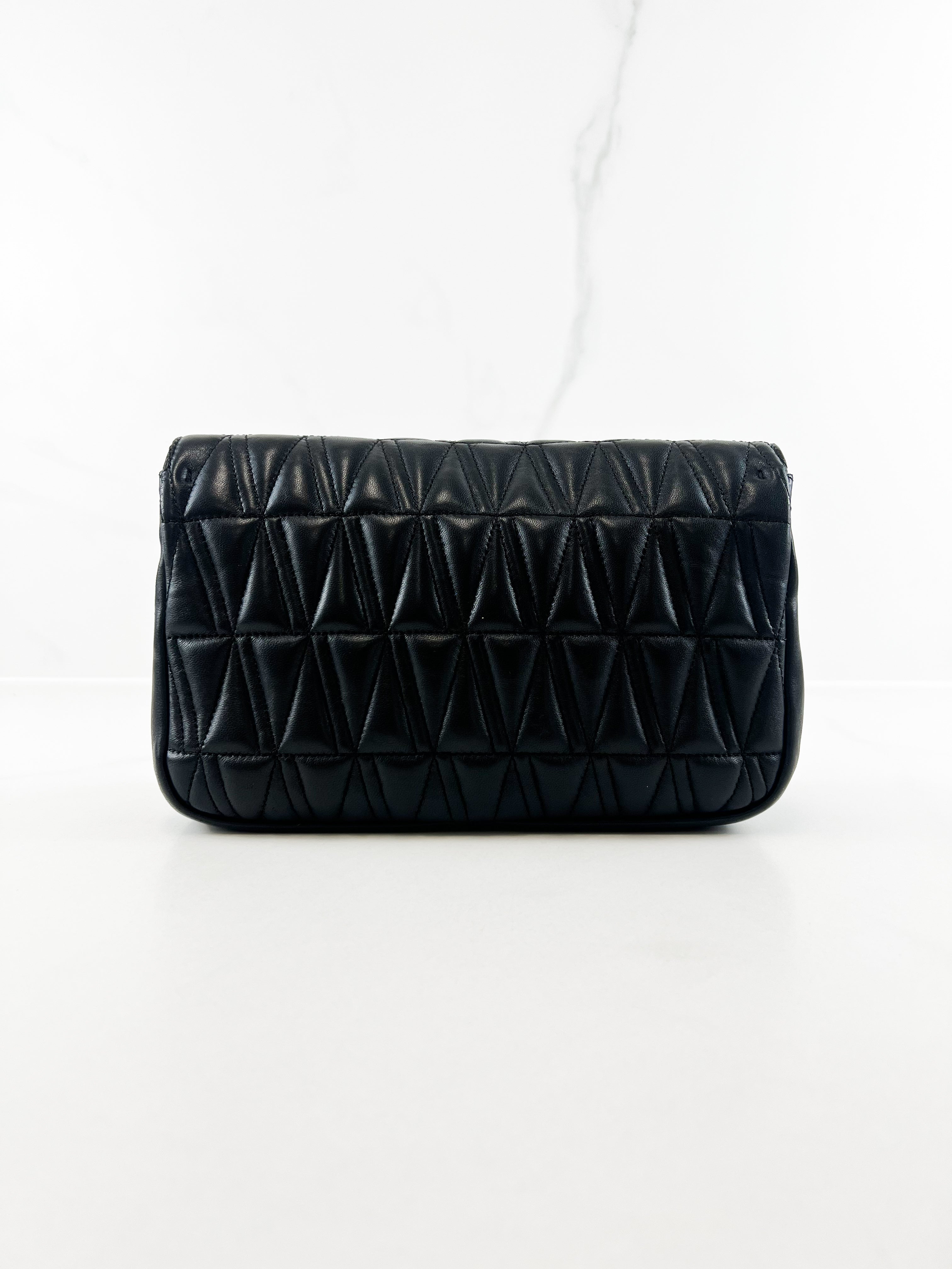 Versace Black Virtus Shoulder Bag with GHW