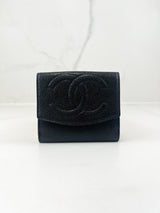 Chanel Black Decacoco Double Hook Bifold Wallet