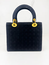Christian Dior Vintage Black Lady Dior with Gold Hardware