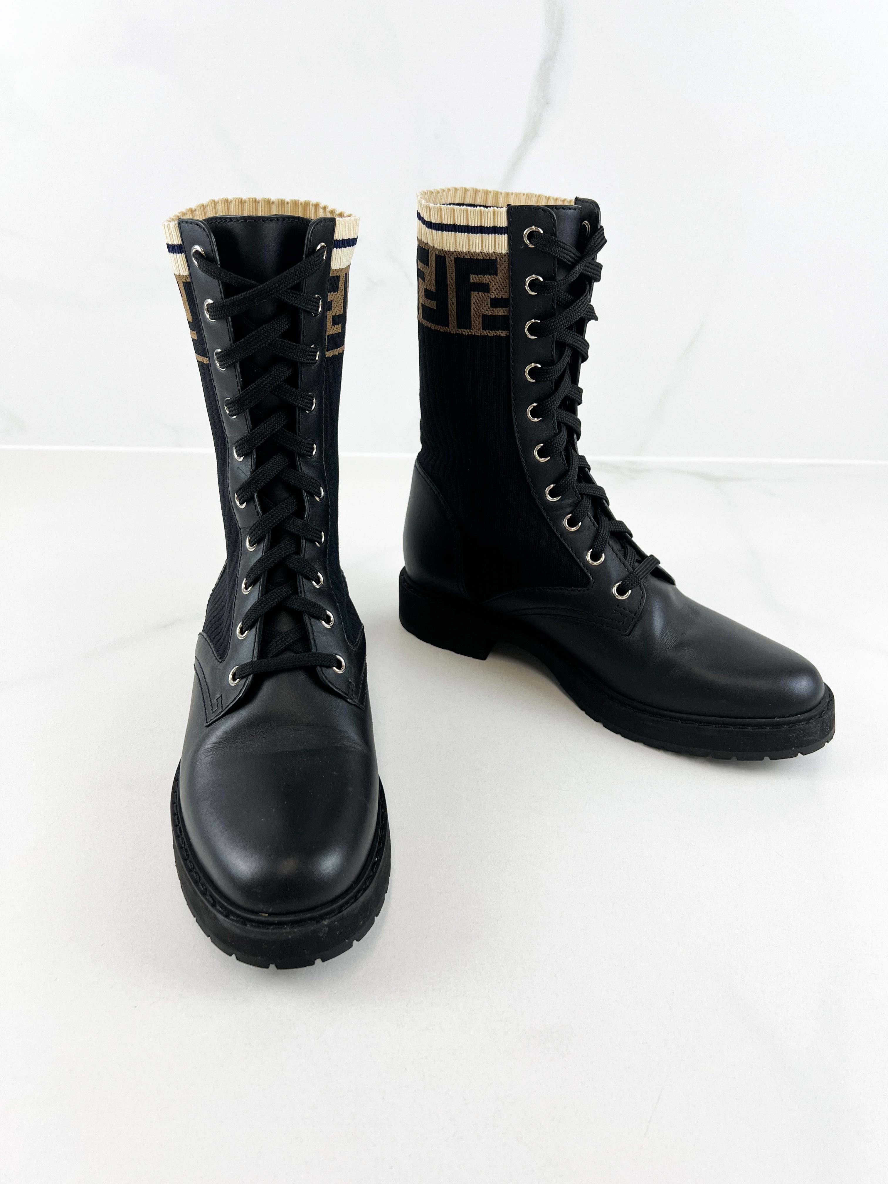 Fendi Rockoko Black Boots Size 39