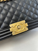 Chanel Black Old Medium Caviar Boy Bag GHW