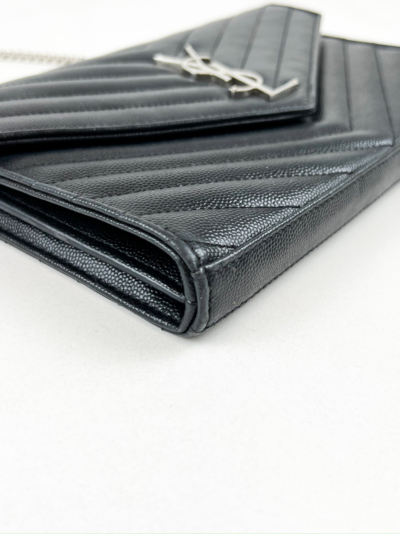 Saint Laurent Black Cassandre Envelope WOC