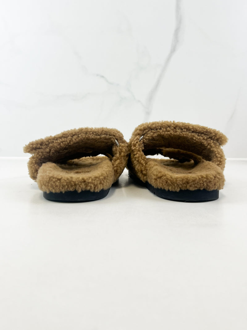 Hermes Chypre Shearling Sandals Size 37