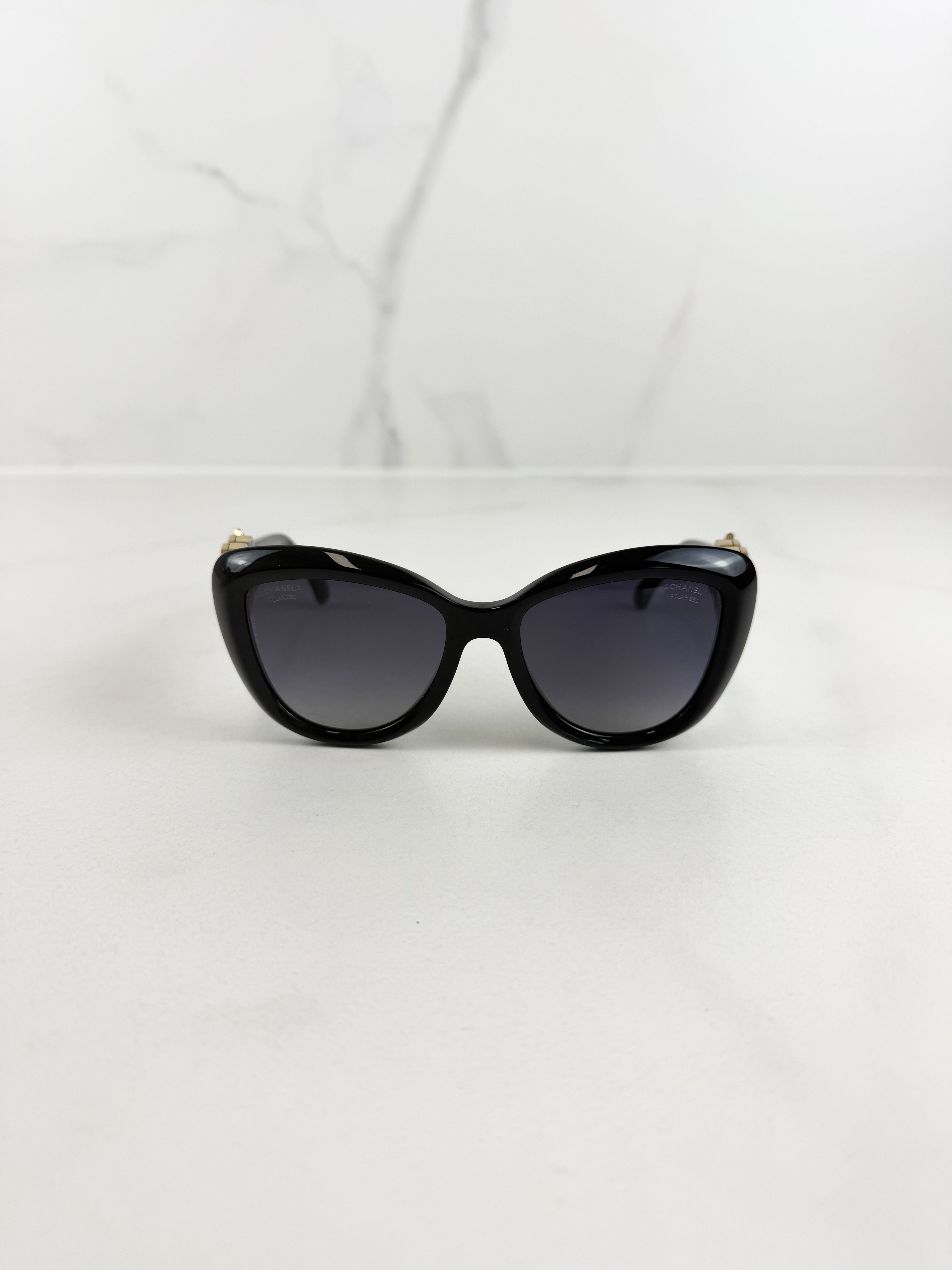 Chanel Heart Logo Black Sunglasses