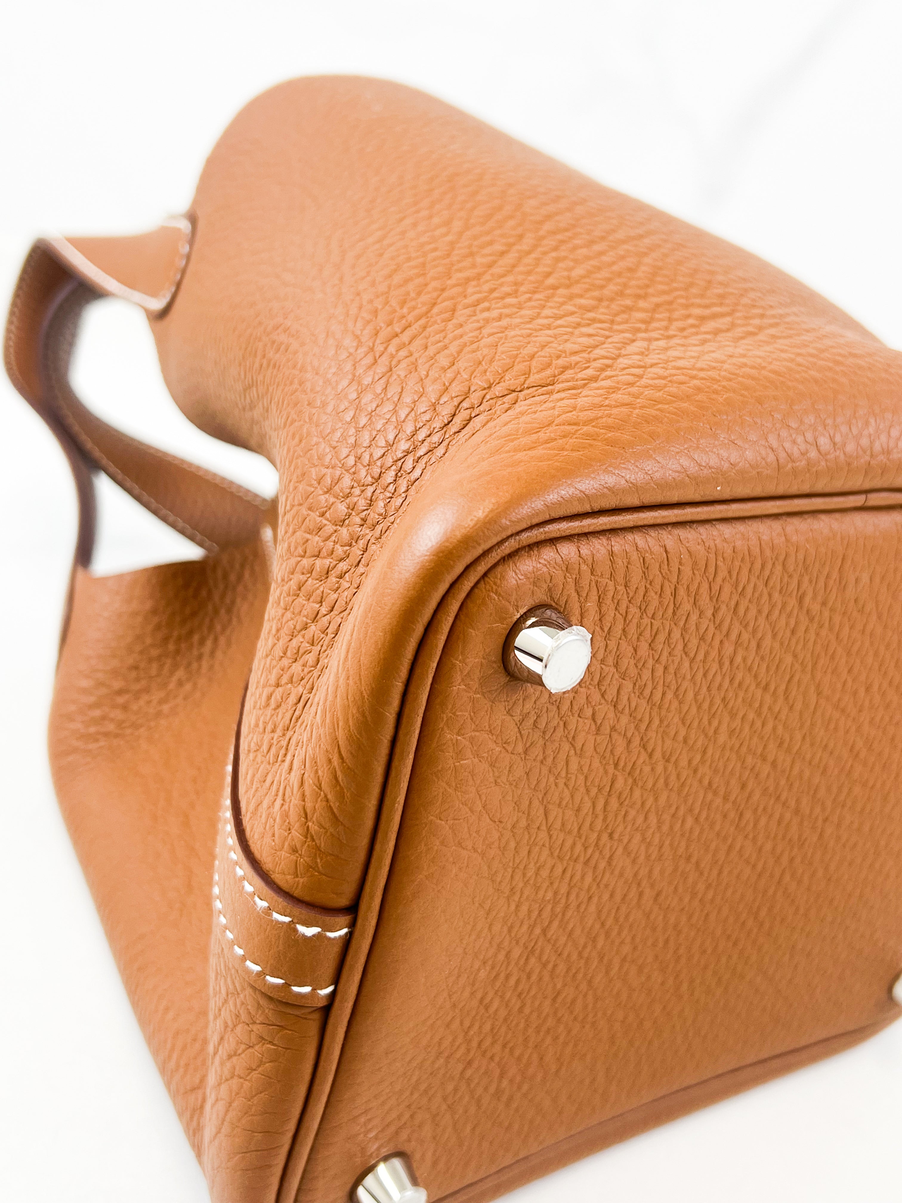 Hermes Picotin 18 in Gold Clemence Leather