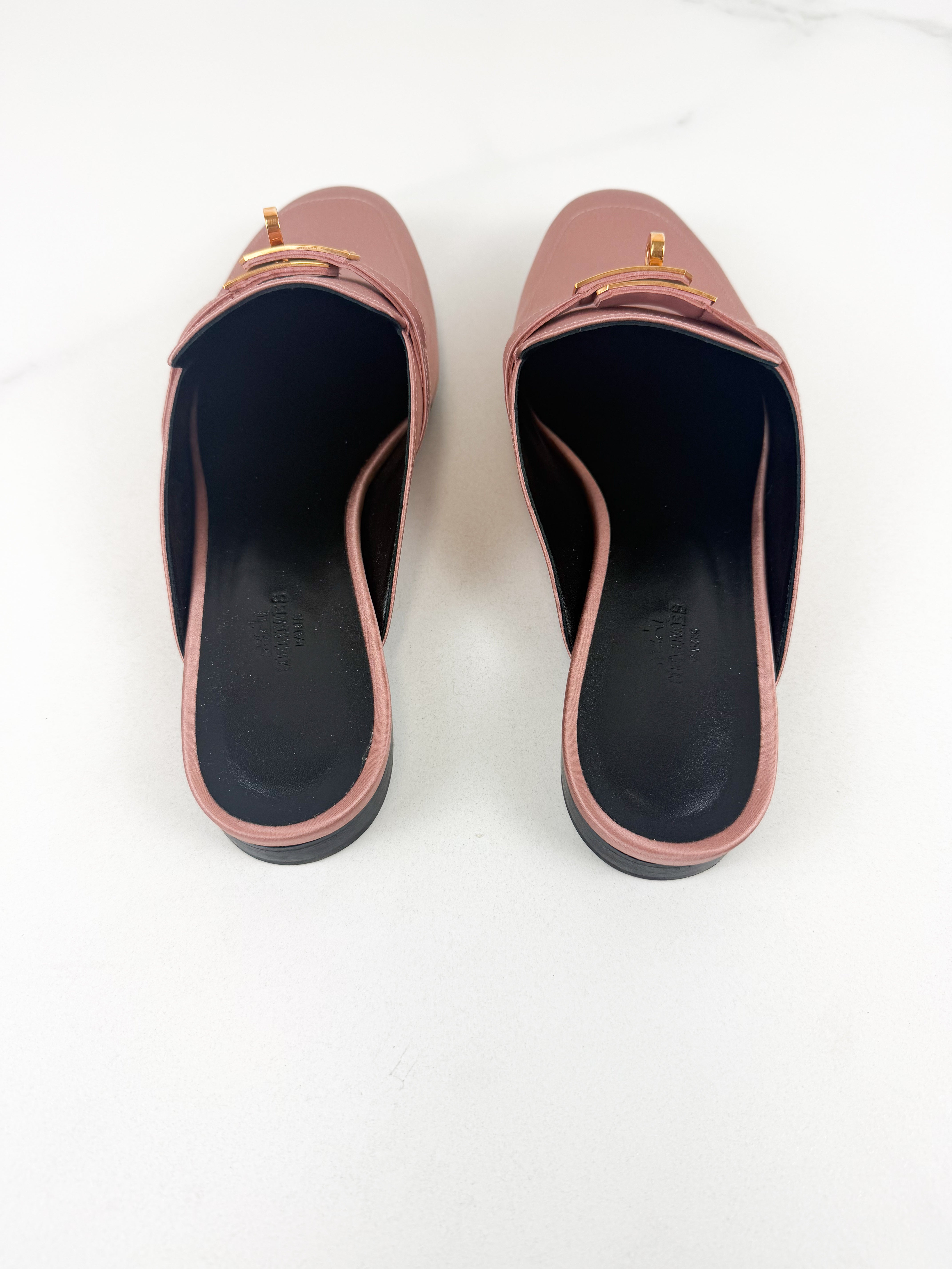 Hermes Pink Oz Mule Size 40
