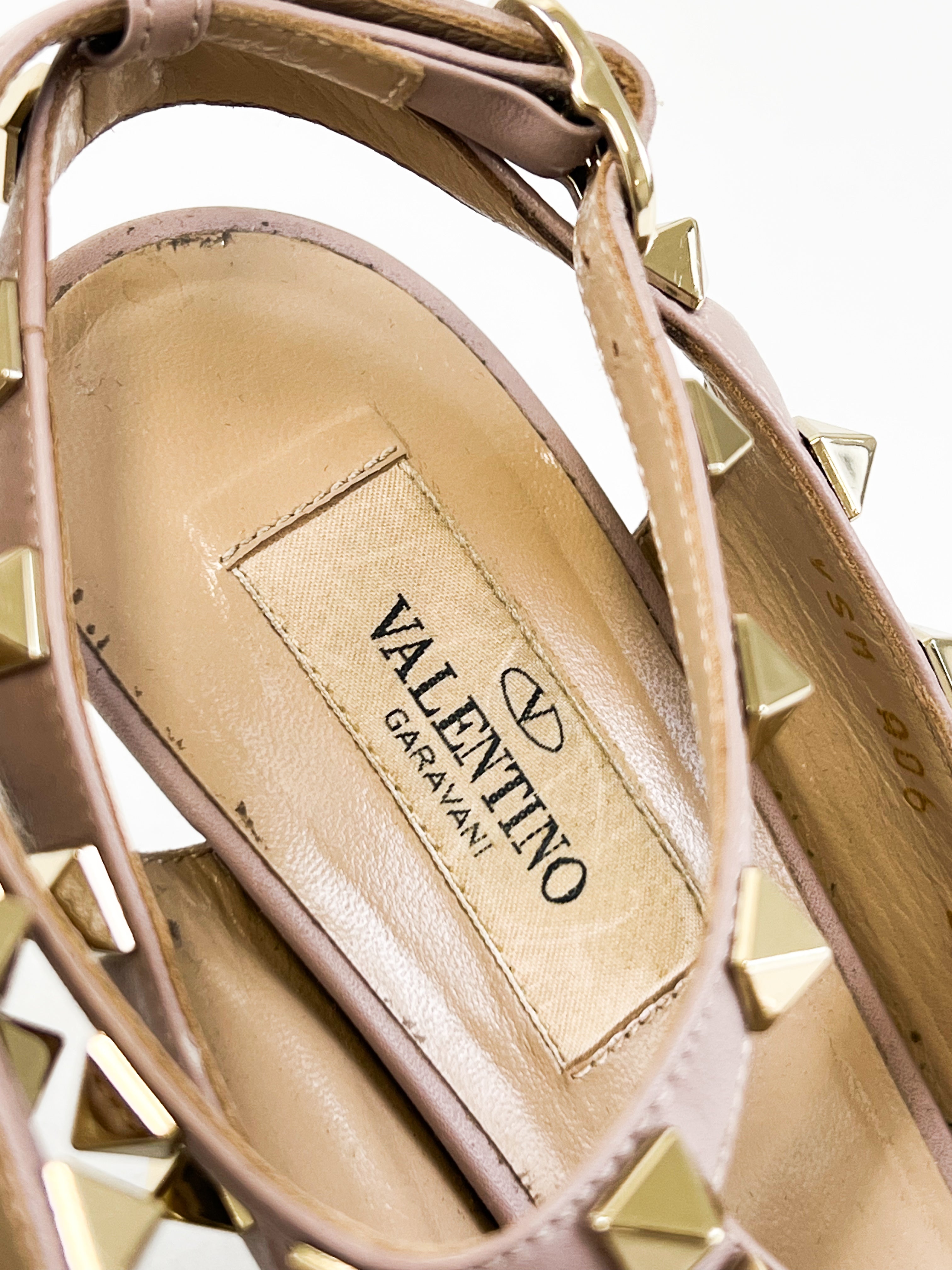 Valentino Rockstud Leather Sandals Size 35.5