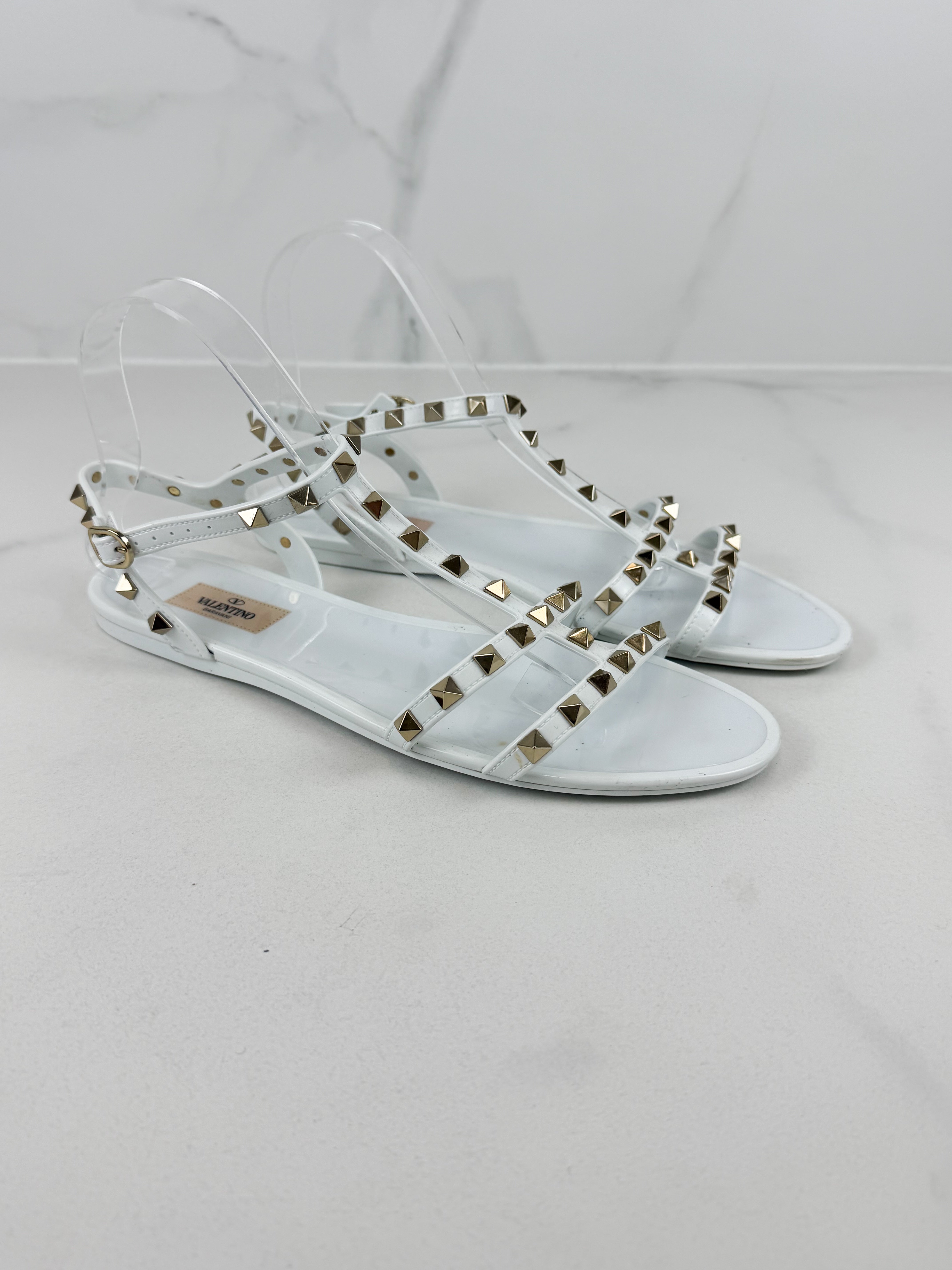 Valentino Jelly Rockstud Sandals Black Size 41