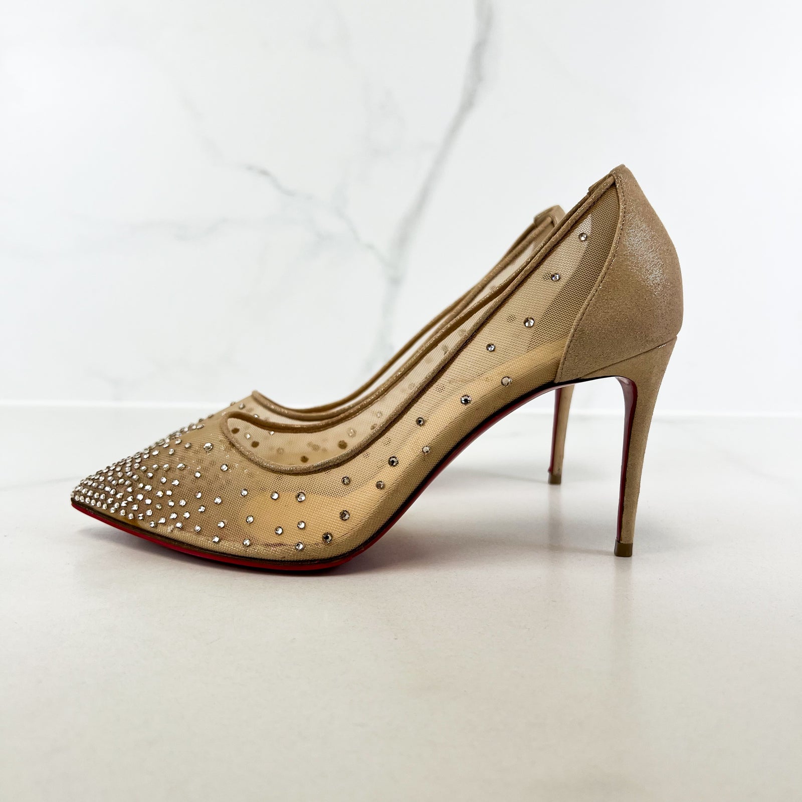 Christian Louboutin Follies Strass 100mm Size 39.5 Shopluxe Consignment