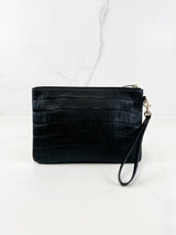 Saint Laurent Croc Pouch with SHW