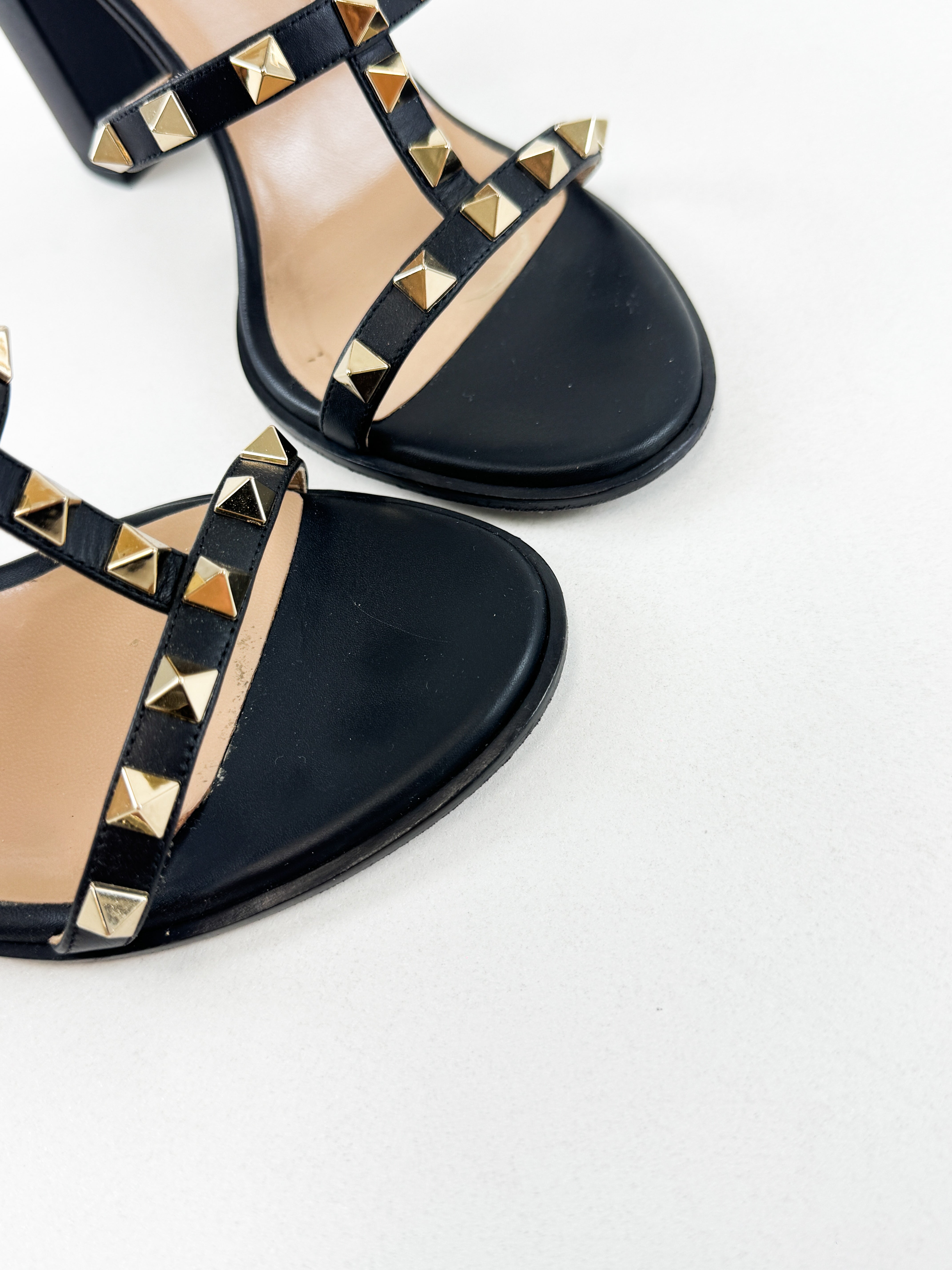 Valentino Rockstud Block Mule Sandal Size 37