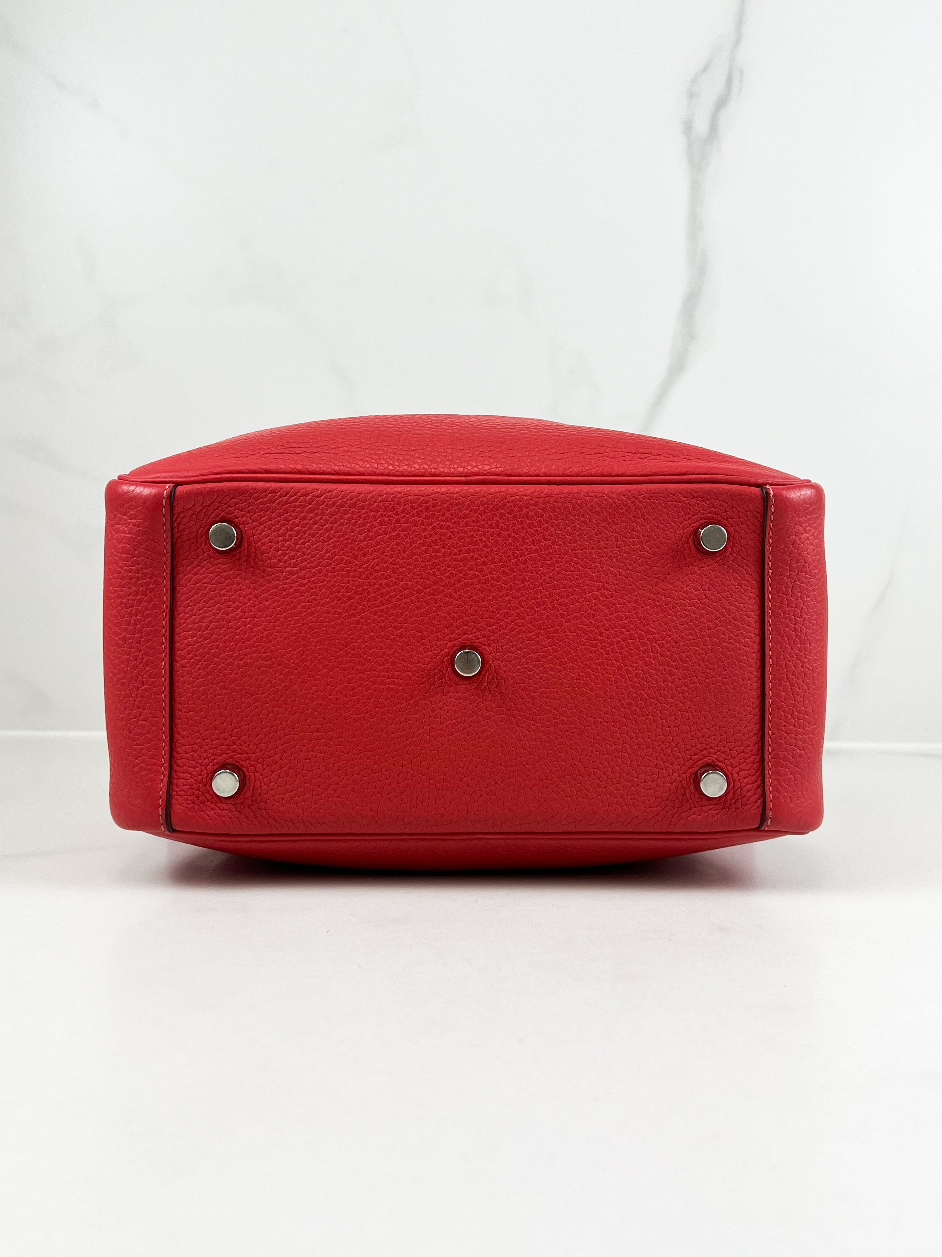Hermes Sac Lindy 26 Taurillon Clemence 2R Rouge Pivoine