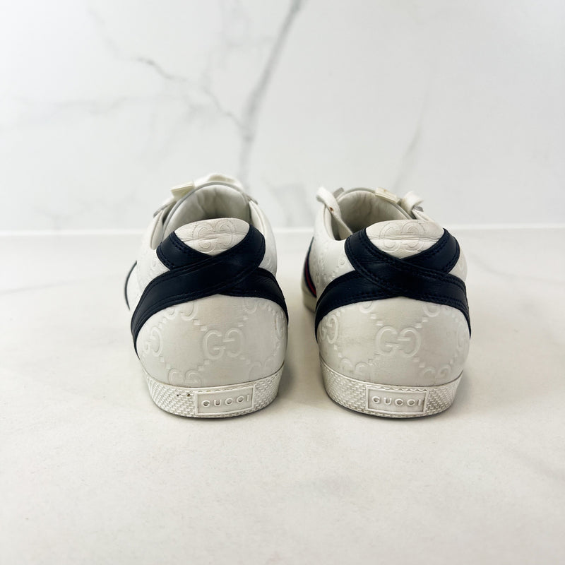 Gucci White GG Guccissima Sneaker Size 38