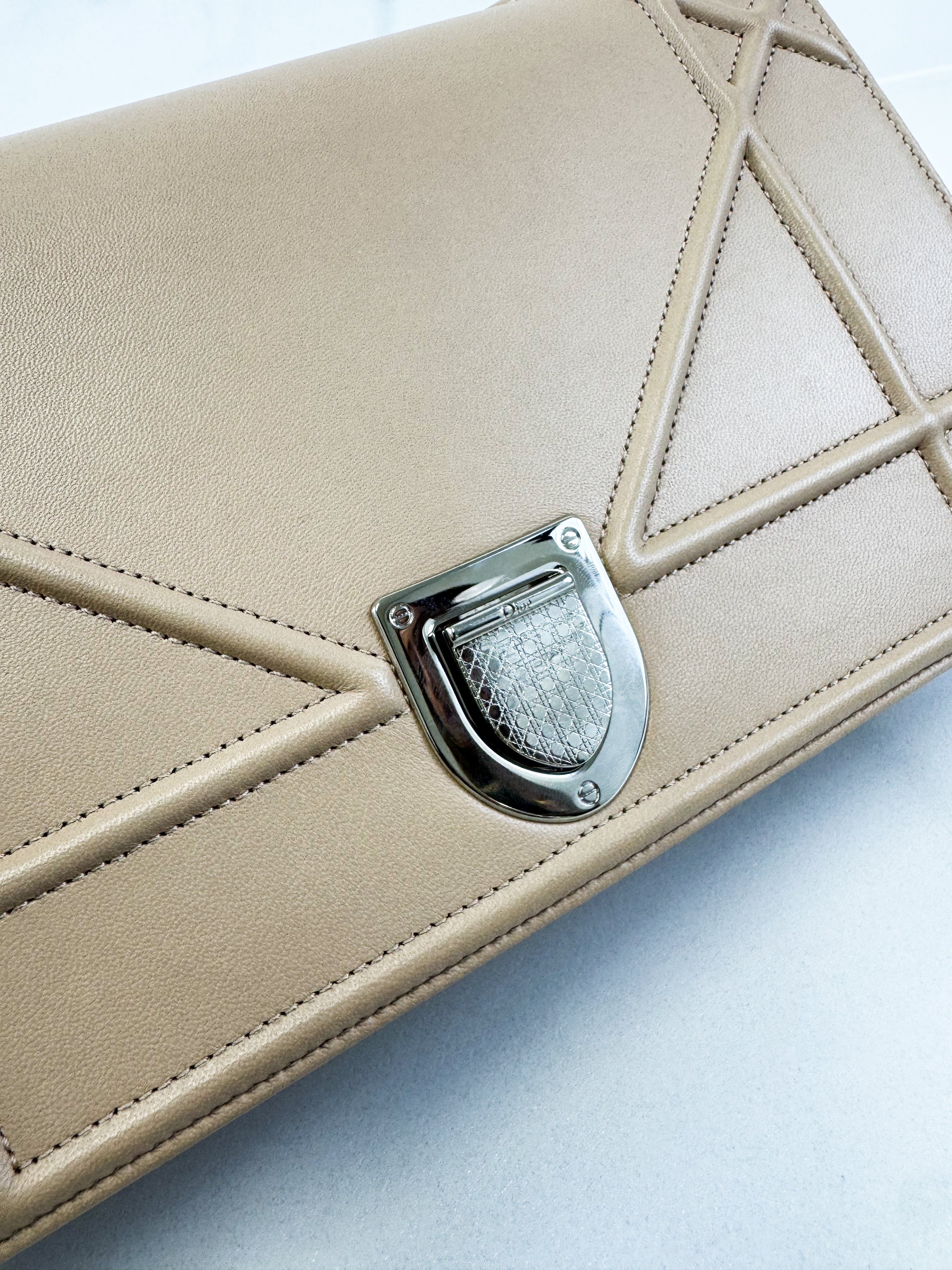 Christian Dior Beige Medium Diorama Shoulder Bag