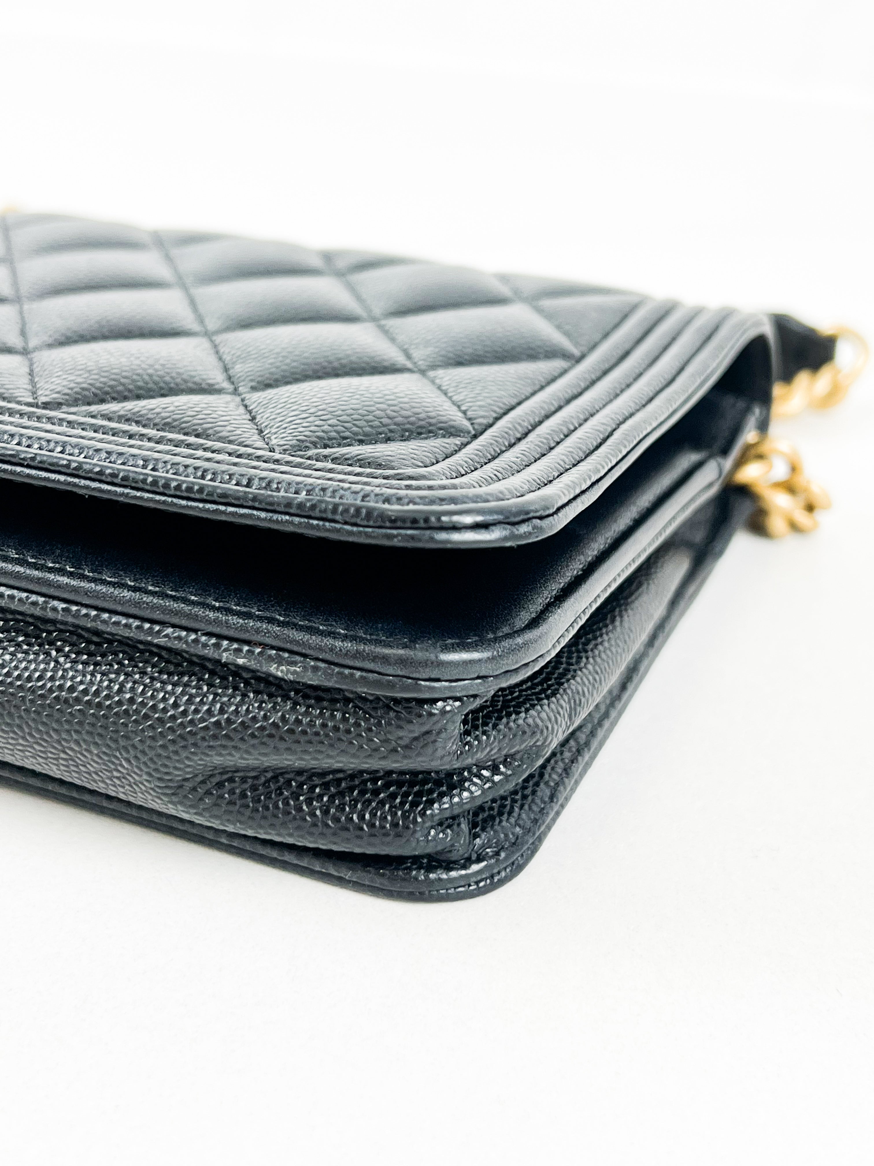 Chanel Boy Wallet on Chain Caviar with GHW
