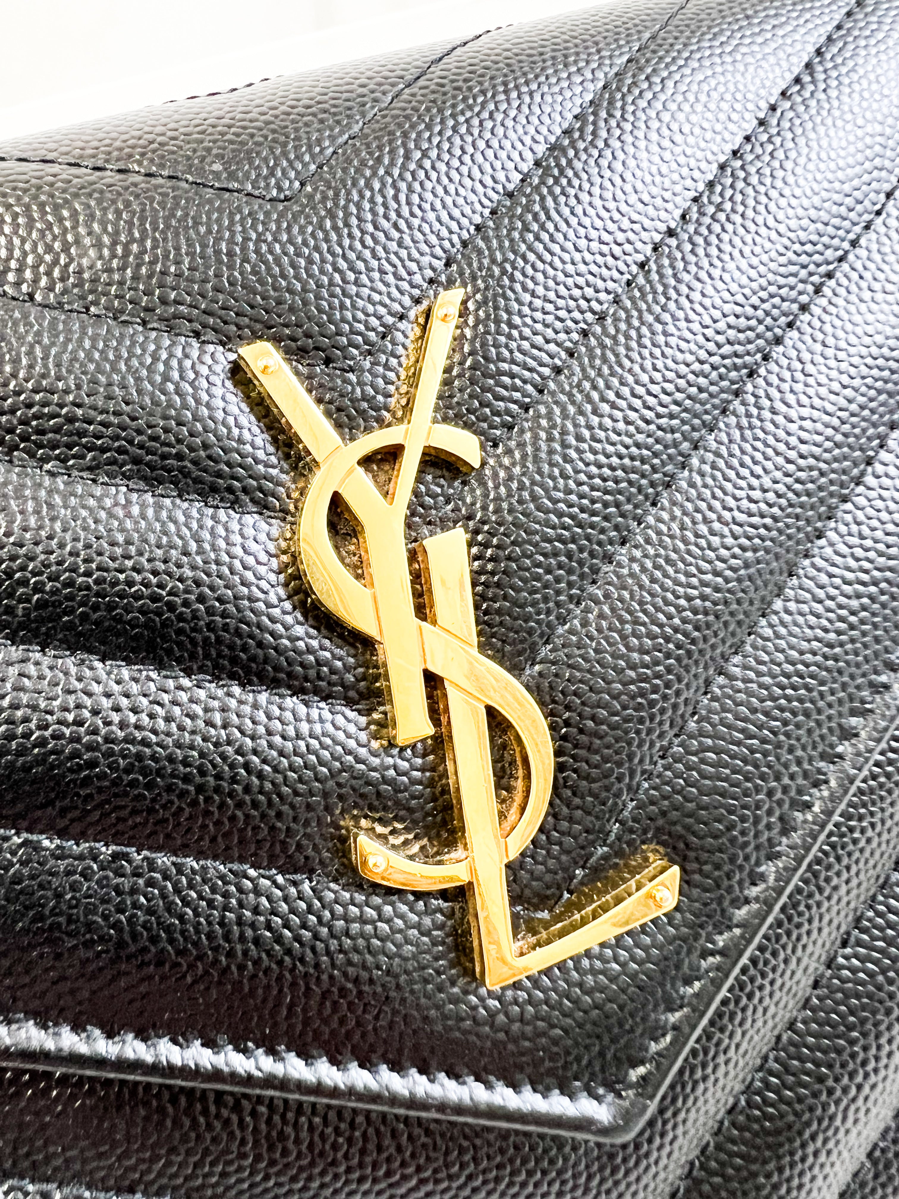 Saint Laurent Black Cassandre Chain WOC with GHW