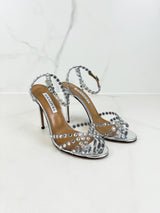 Aquazzura Tequilla 105 Embellished Slingback Pumps Size 37