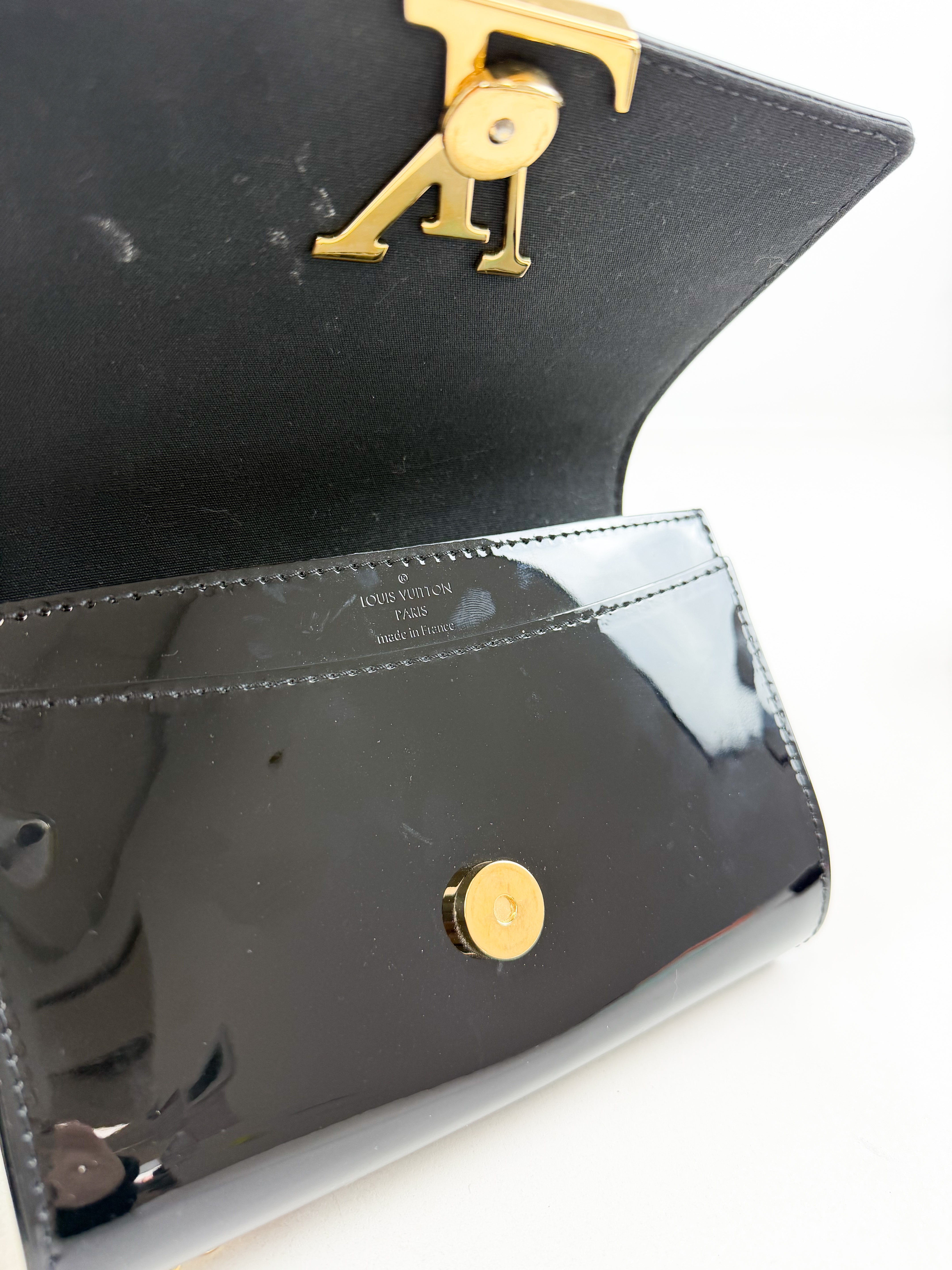 Louis Vuitton Patent Black St Louise Chain Bag