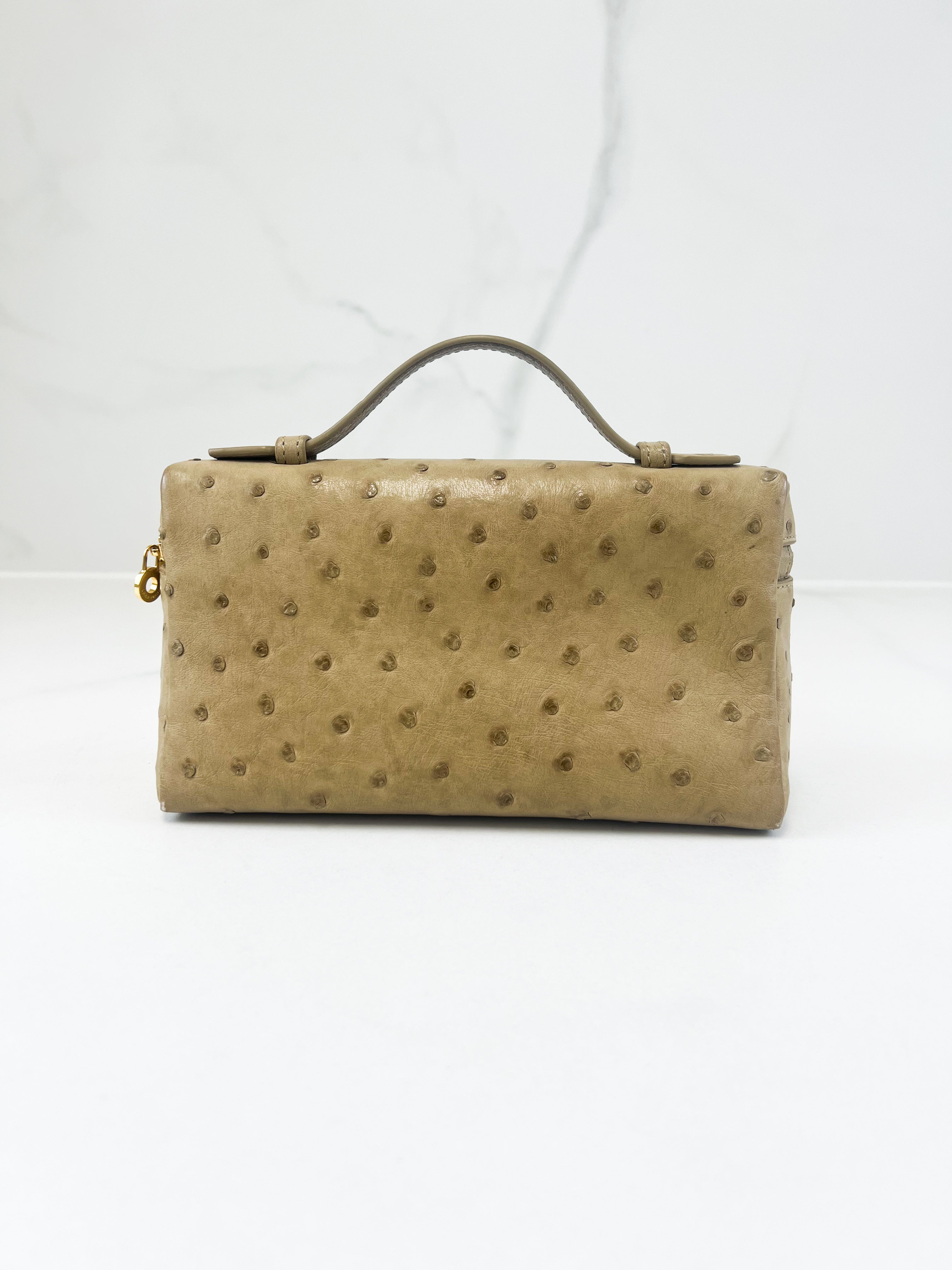 Loro Piana Extra Pocket L19 Ostrich Leather in Orix/Sun Gold