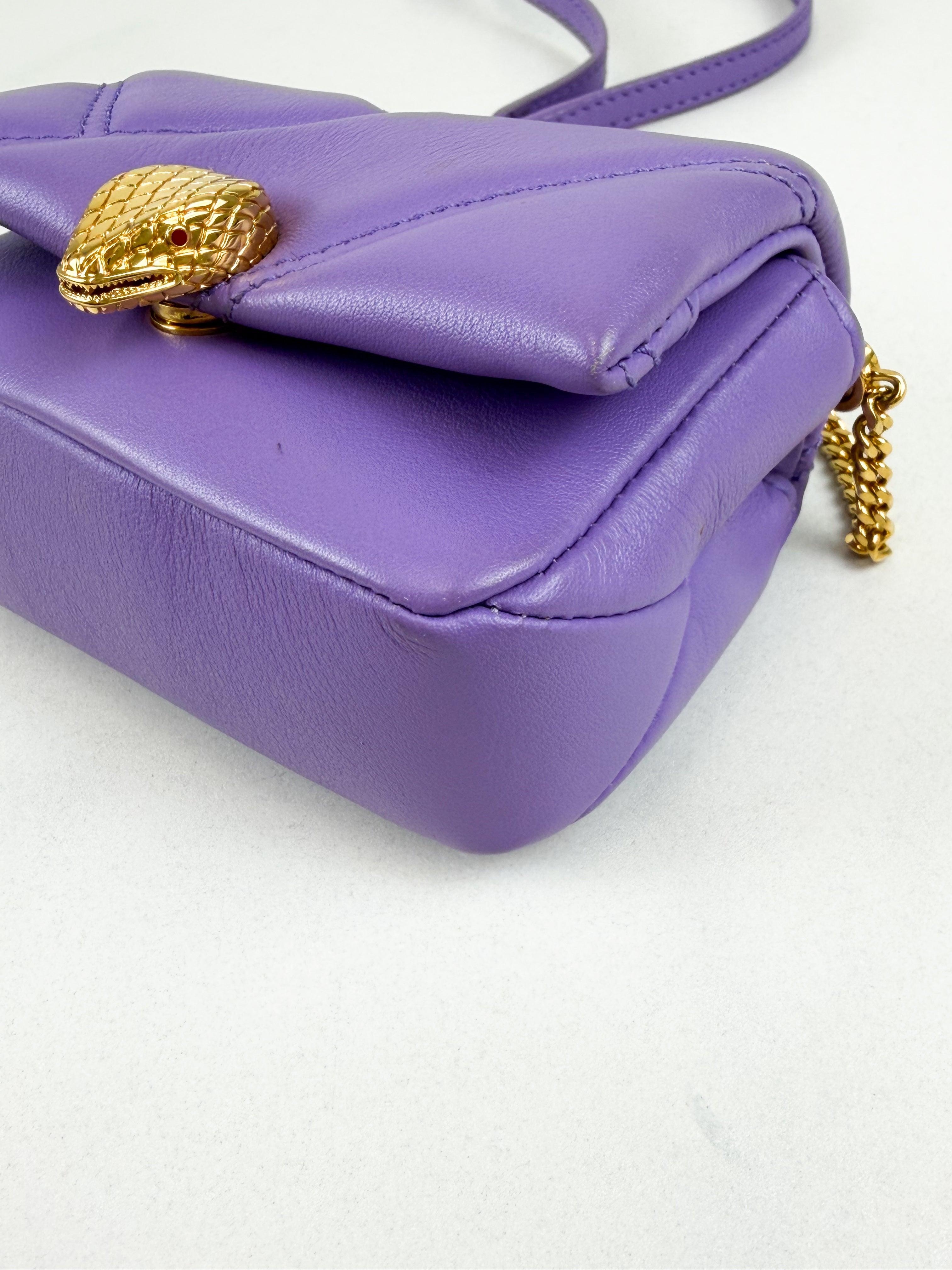 Bvlgari Serpenti Purple Quilted Leather Cabochon Micro Bag