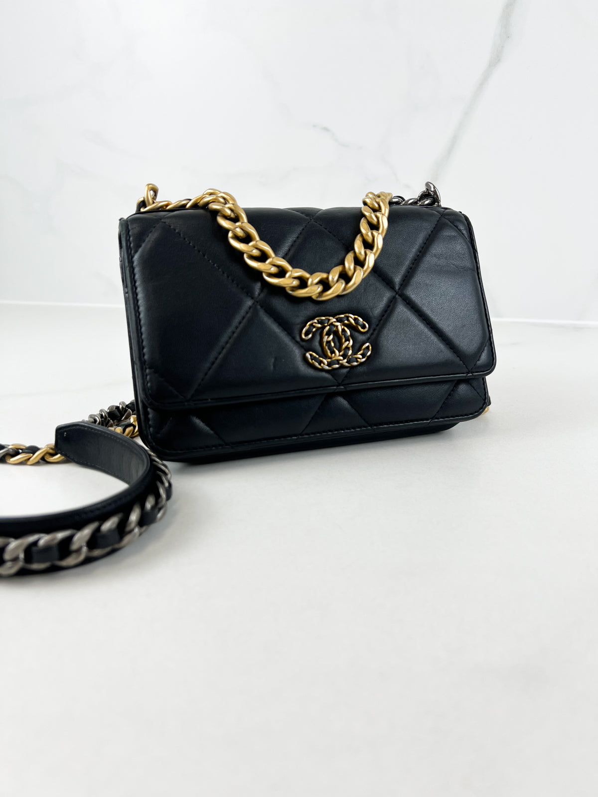 Chanel 19 Wallet on Chain WOC in Lambskin Leather