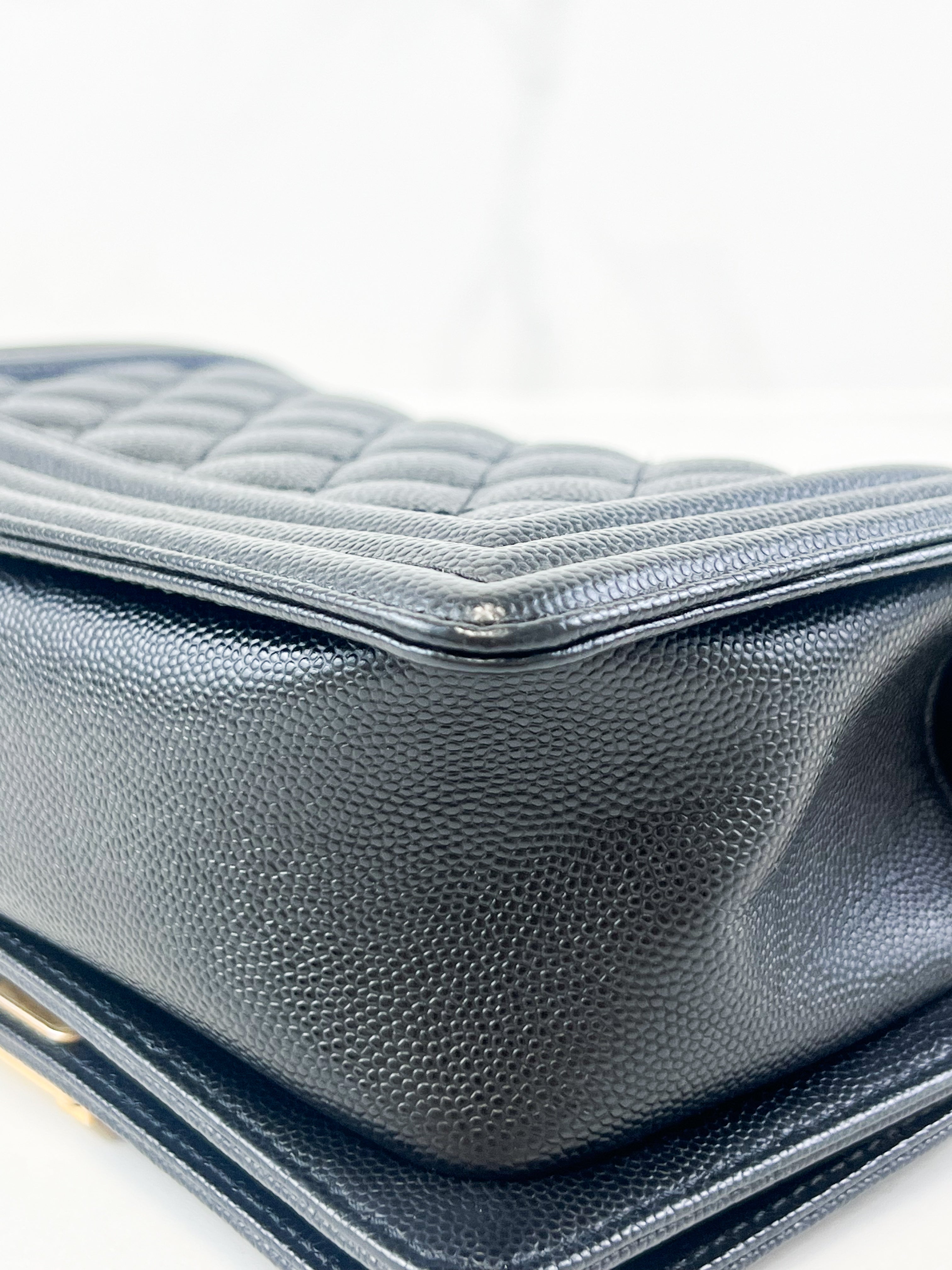 Chanel Caviar Small Boy Bag with Gold Hardware