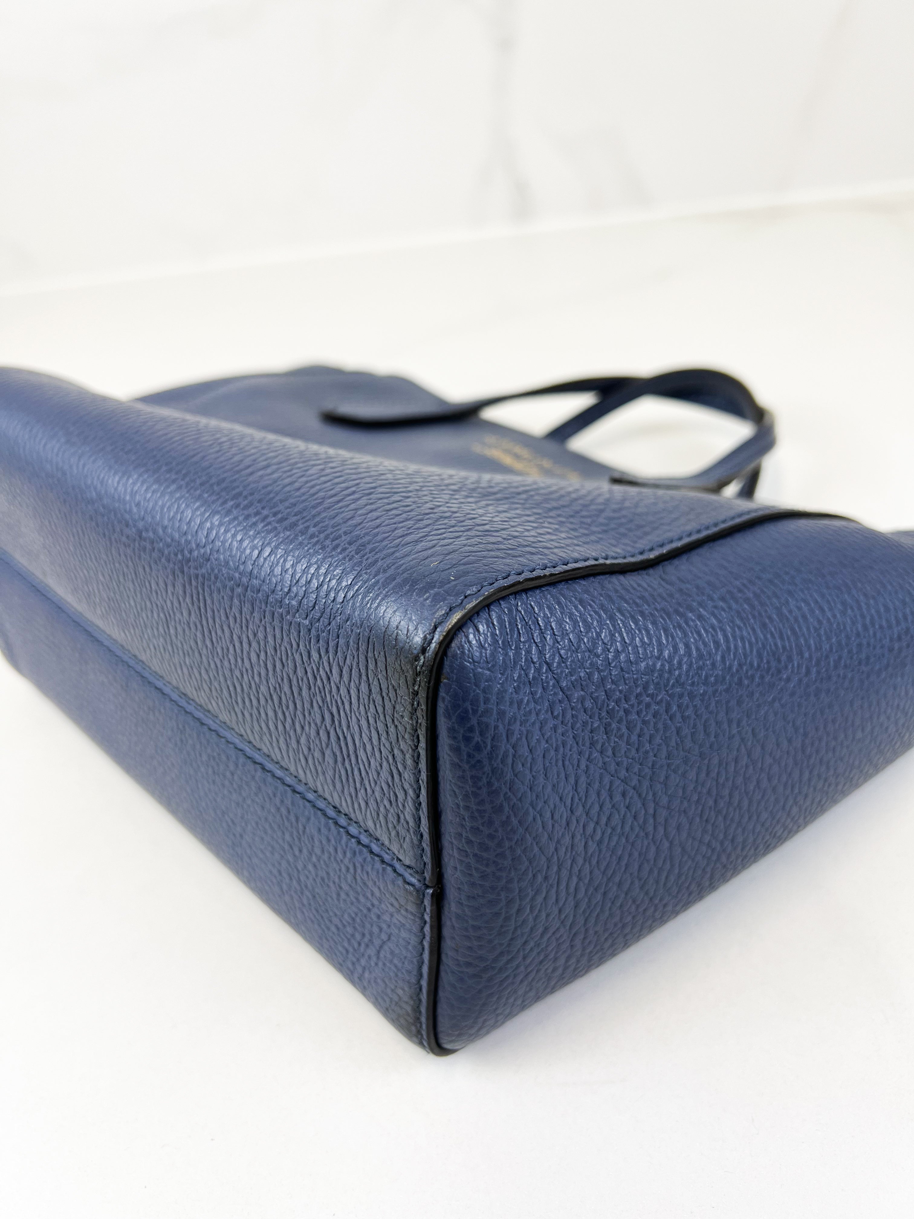 Gucci Blue Leather Swing Mini Tote
